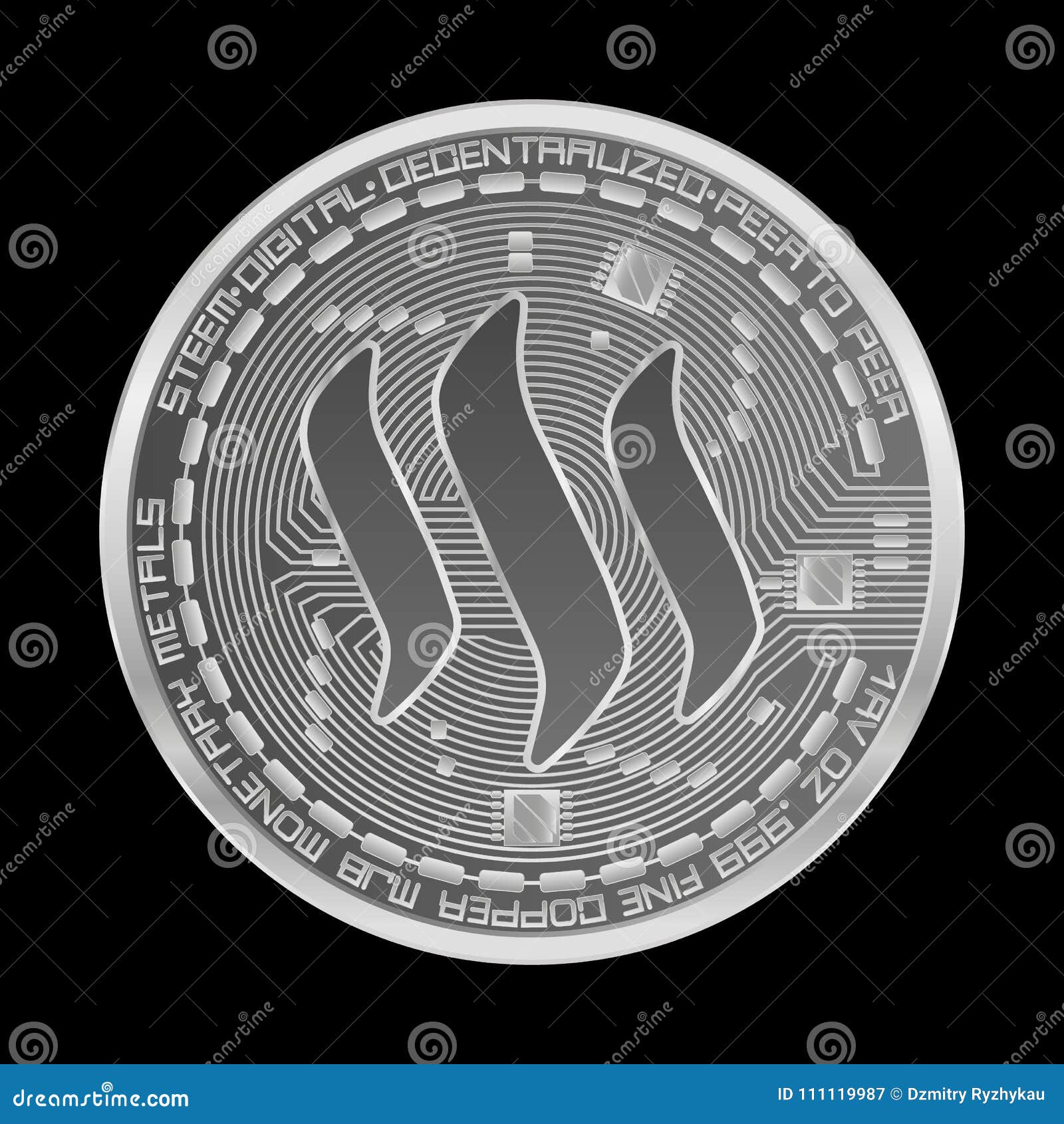 Crypto Currency Steem Silver Symbol Stock Illustration ...
