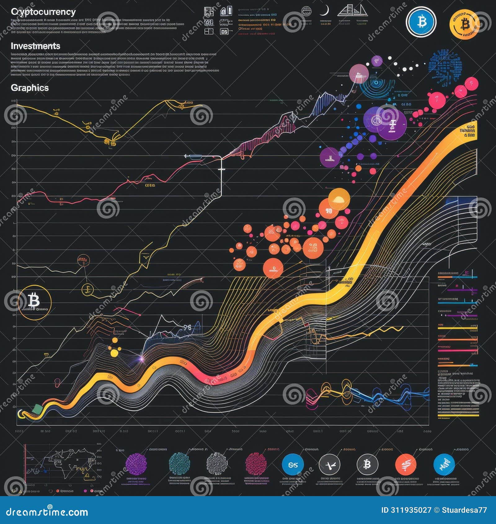Crypto Data Visualization Impact Stock Image - Image of future, graph:  311935027
