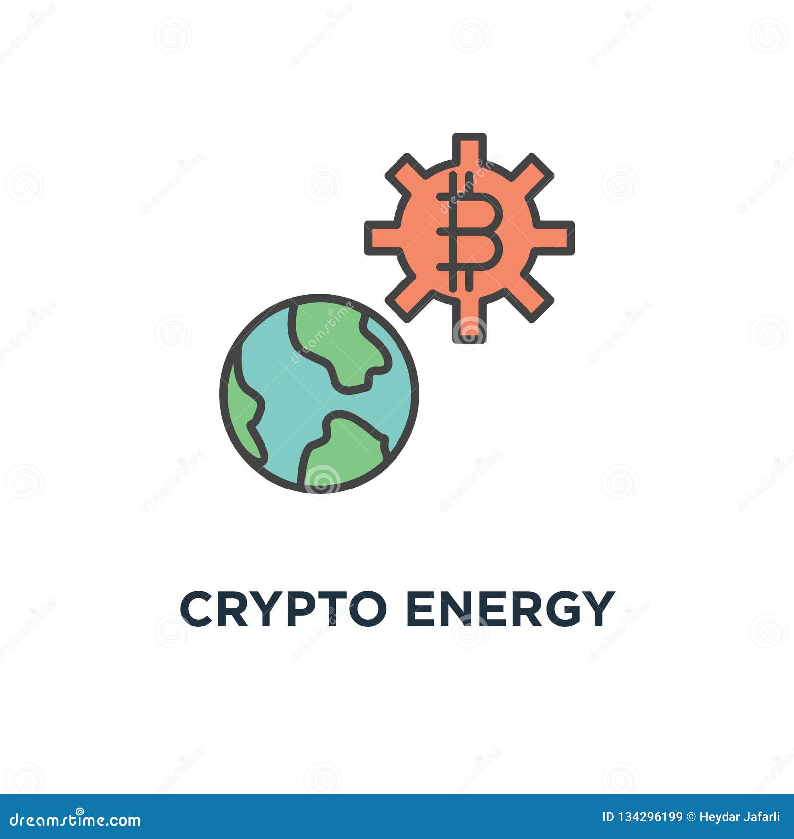 Crypto Energy Icon. Crypto Currency Technology Concept Symbol Design,  Blockchain Power, Mining, Crypto Engine with Cogs, Bitcoin Stock Vector -  Illustration of business, chain: 134296199