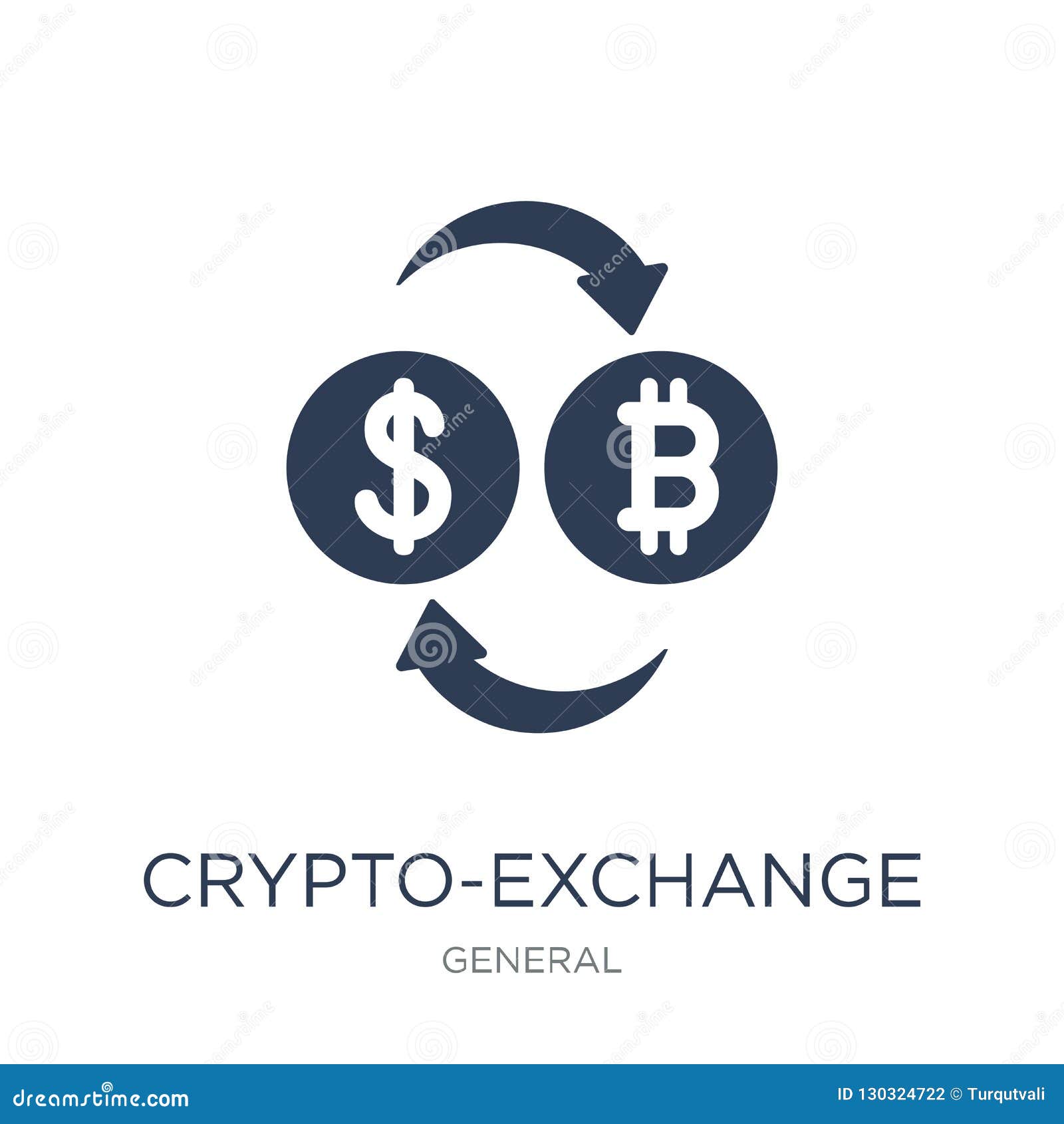 Crypto-exchange Icon. Trendy Flat Vector Crypto-exchange ...