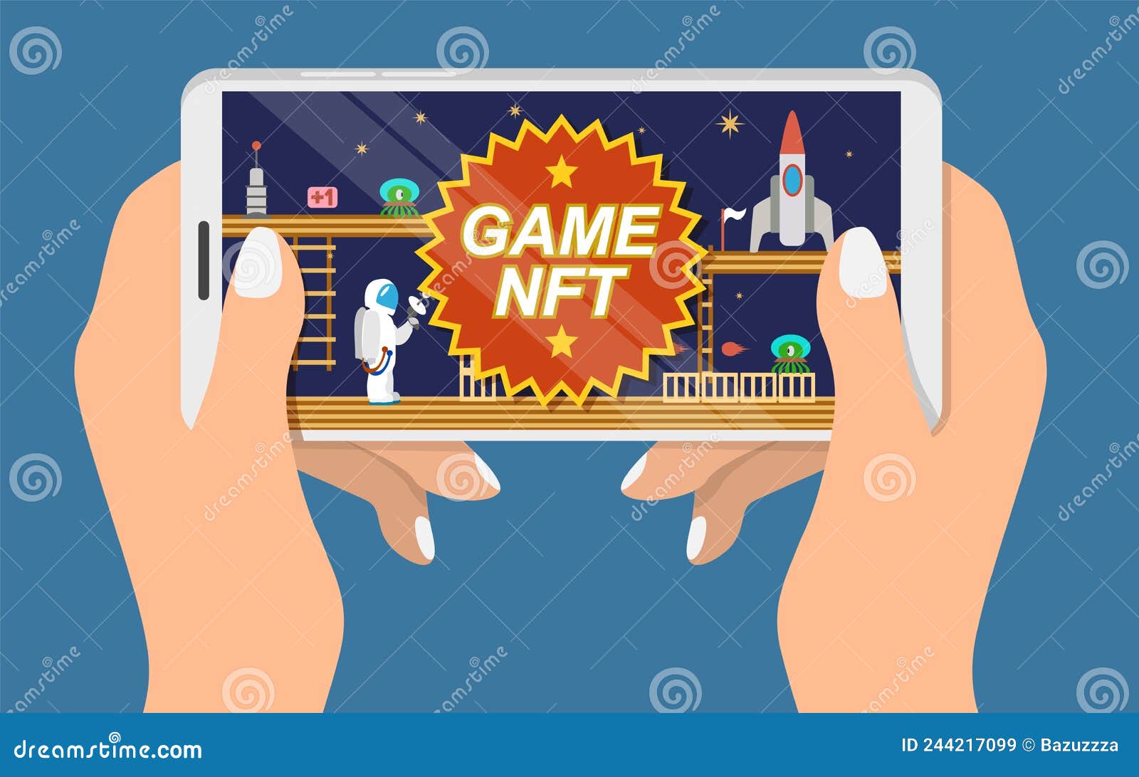 Crypto Game Nft Token Vector Blockchain Technology Stock Vector -  Illustration of block, unique: 244217099