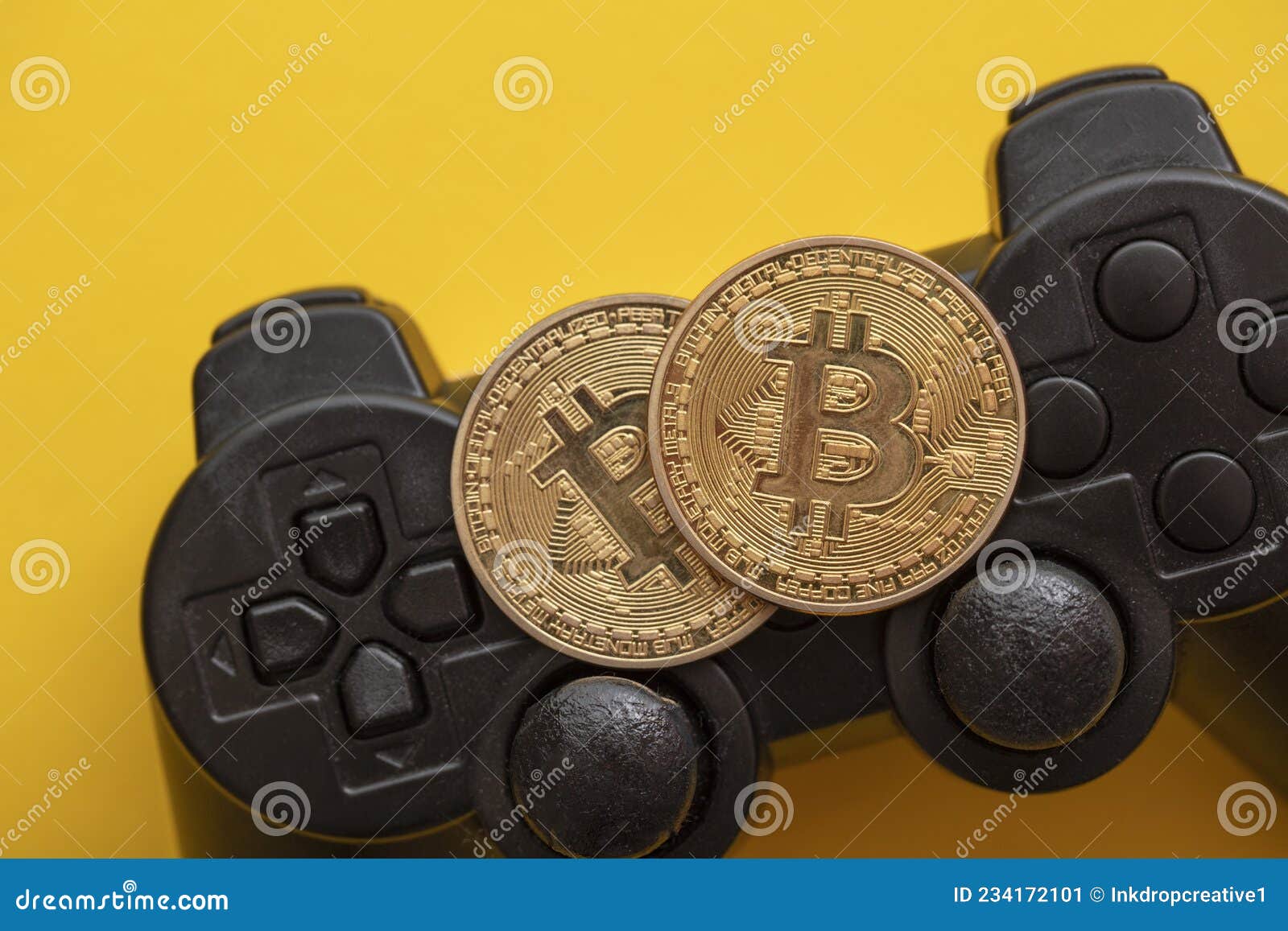 Crypto Gaming Concept Video Game Controller Bitcoin Cryptocurrency Coin  Stock Photos - Free & Royalty-Free Stock Photos from Dreamstime