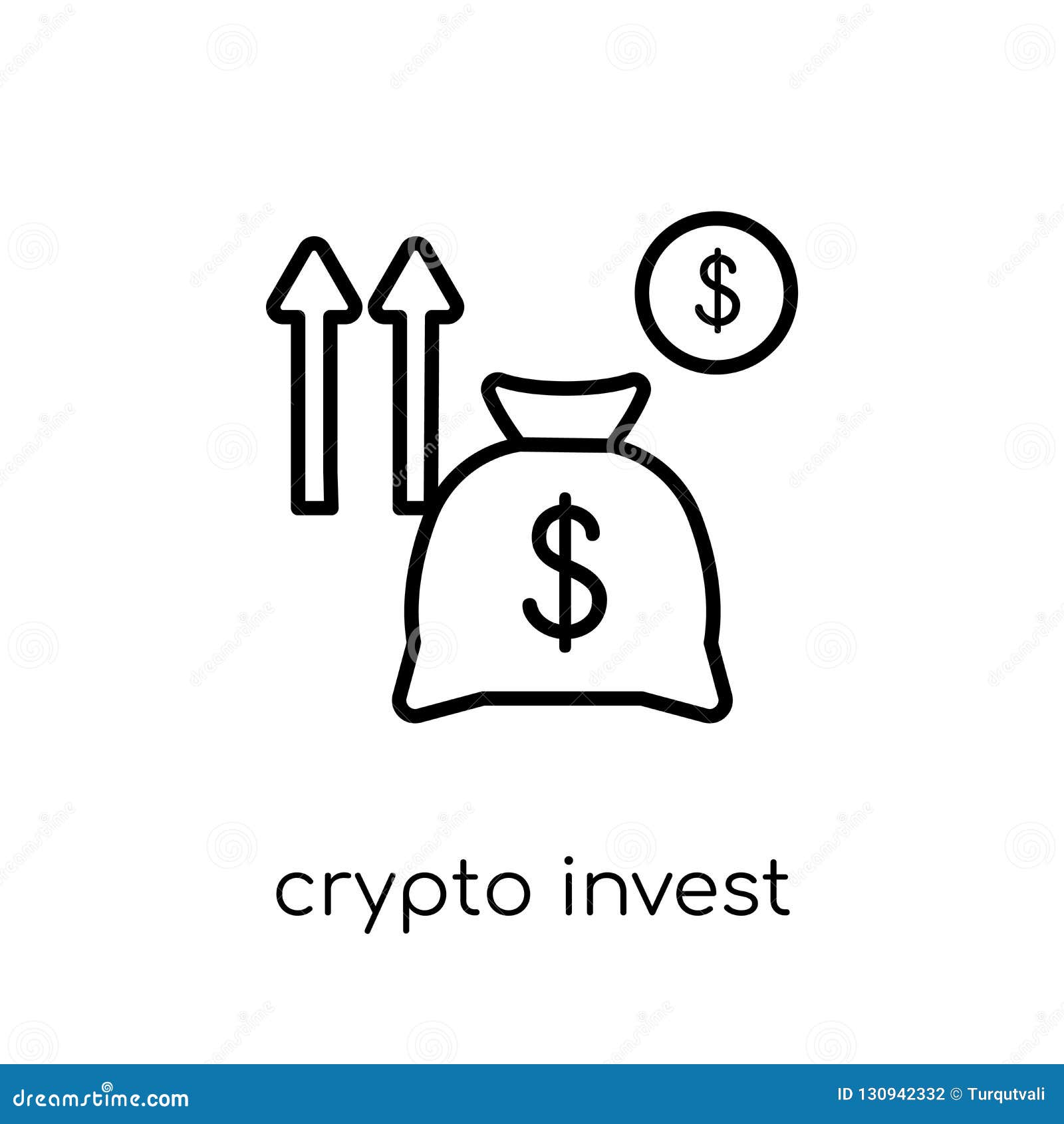 Crypto Invest Icon. Trendy Modern Flat Linear Vector ...