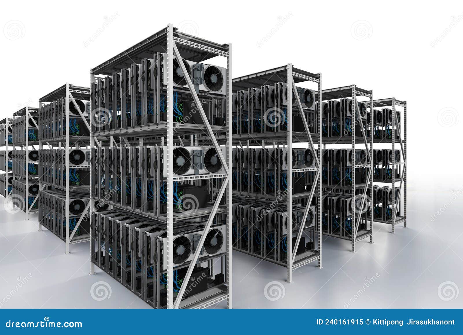 Crypto Mining Farm with Graphic Card or Gpu Rack Stock Illustration -  Illustration of blockchain, industry: 240161915
