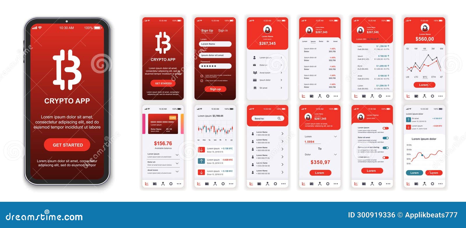 Crypto Mobile App Interface Screens Template Set. Online Account, Data  Analysis, Earnings Statistics, Trading, Currency Exchange Stock Vector -  Illustration of template, chart: 300919336