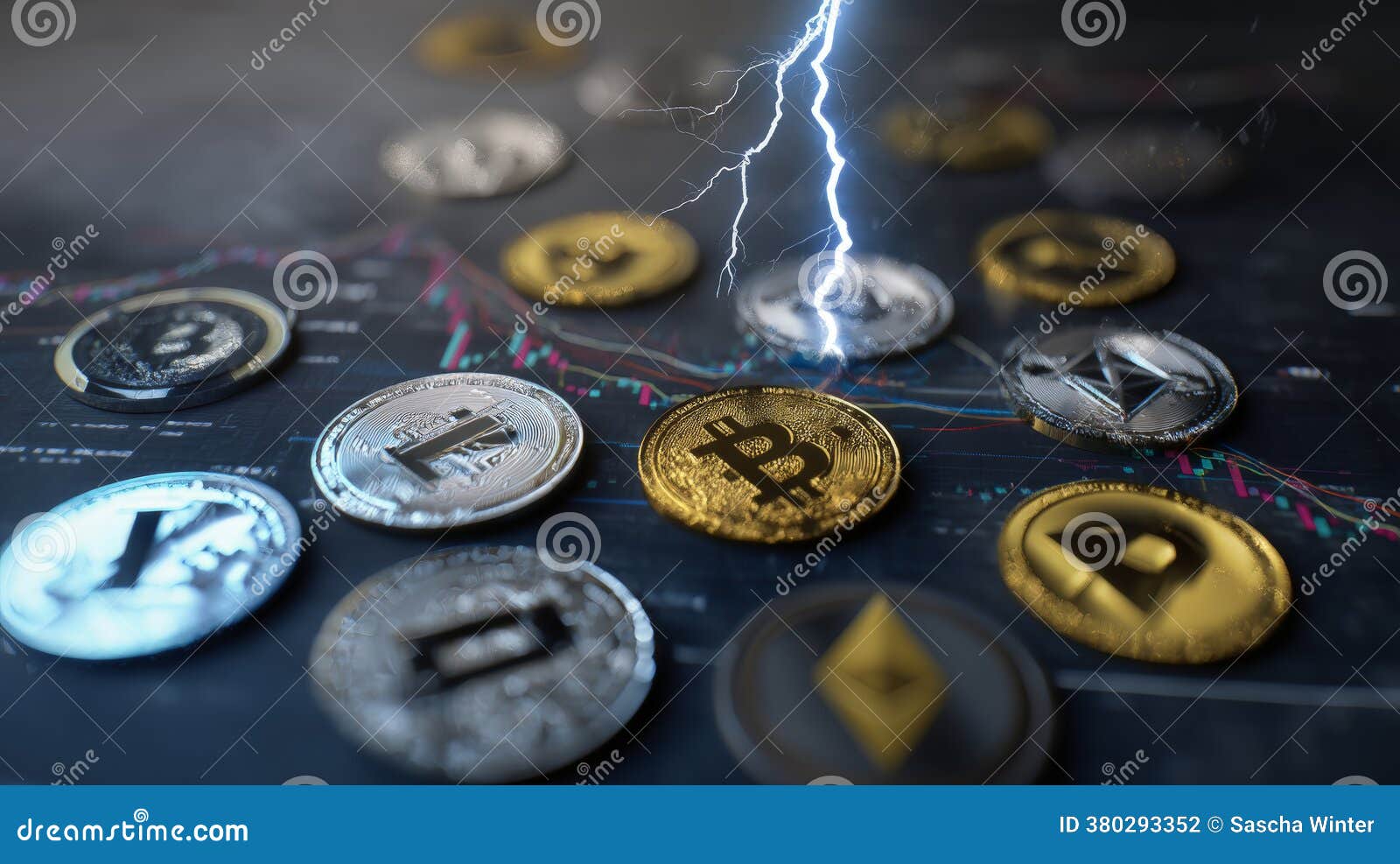 Crypto Storm: Icons in Market Turbulence. Generative AI Stock Illustration  - Illustration of ethereum, blockchaintech: 380293352