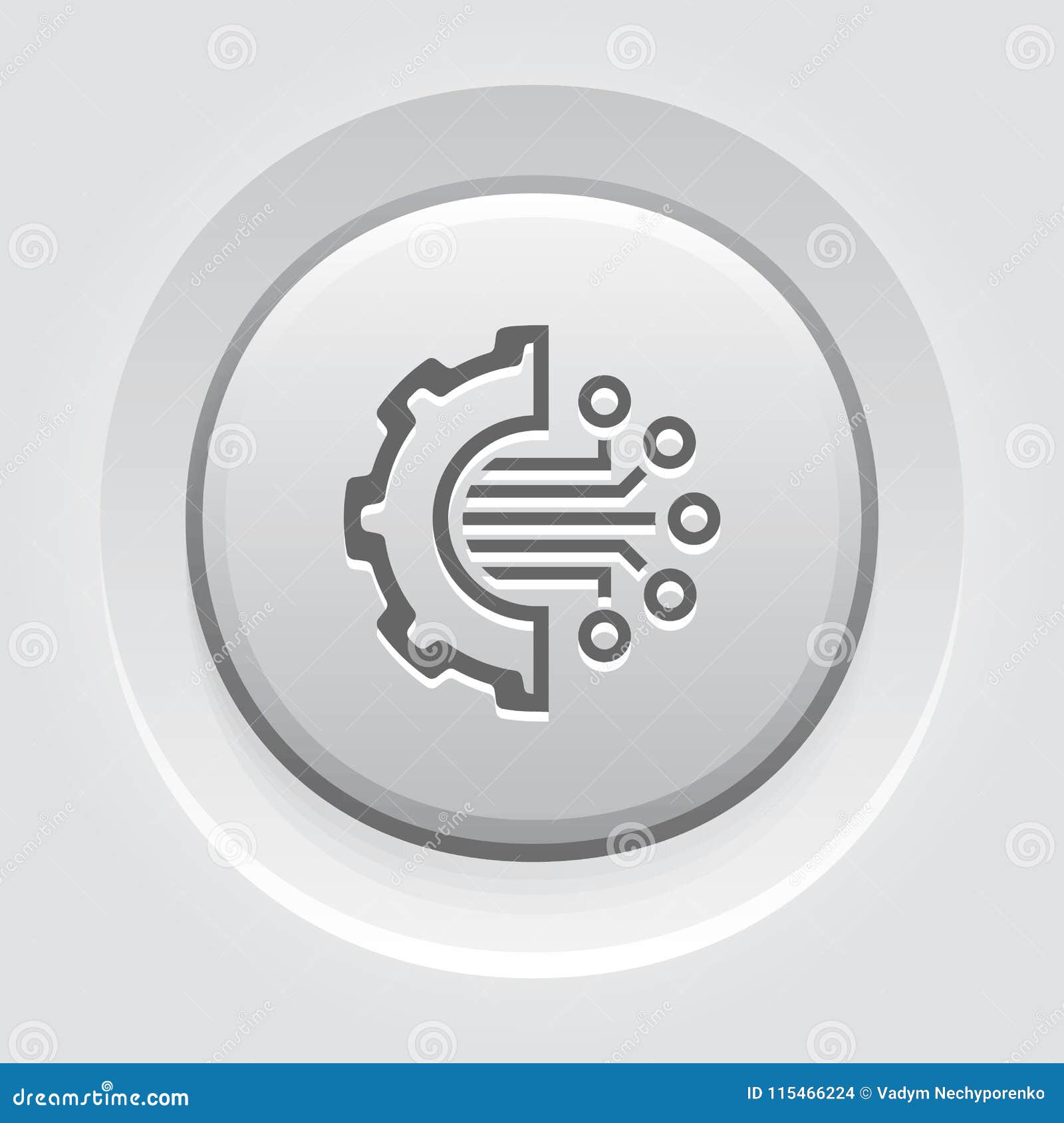 Crypto Technology Button Icon. Stock Vector - Illustration ...