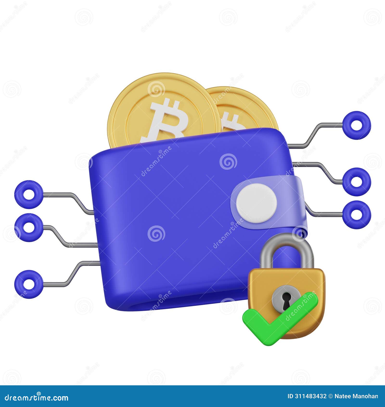 Crypto Wallet with Enhanced Security Lock Feature 3d Icon Stock Photo -  Illustration of digital, lock: 311483432