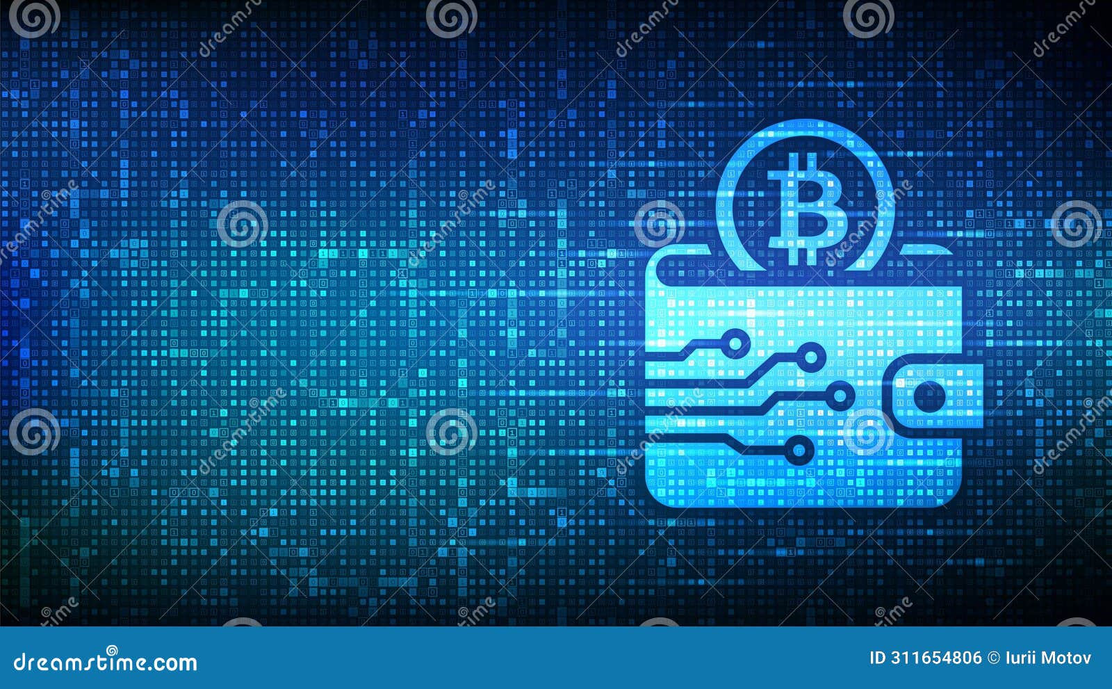 Crypto Wallet Icon with Bitcoin Made with Binary Code. Digital  Cryptocurrency Wallet Stock Vector - Illustration of icon, number: 311654806