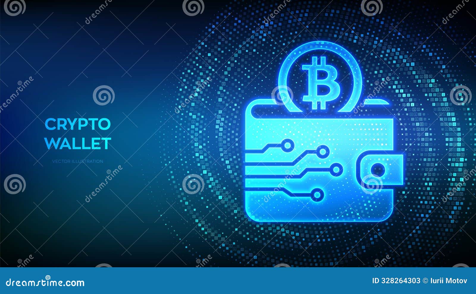 Crypto Wallet Icon with Bitcoin Made with Binary Code. Digital  Cryptocurrency Wallet Stock Vector - Illustration of money, phone: 328264303