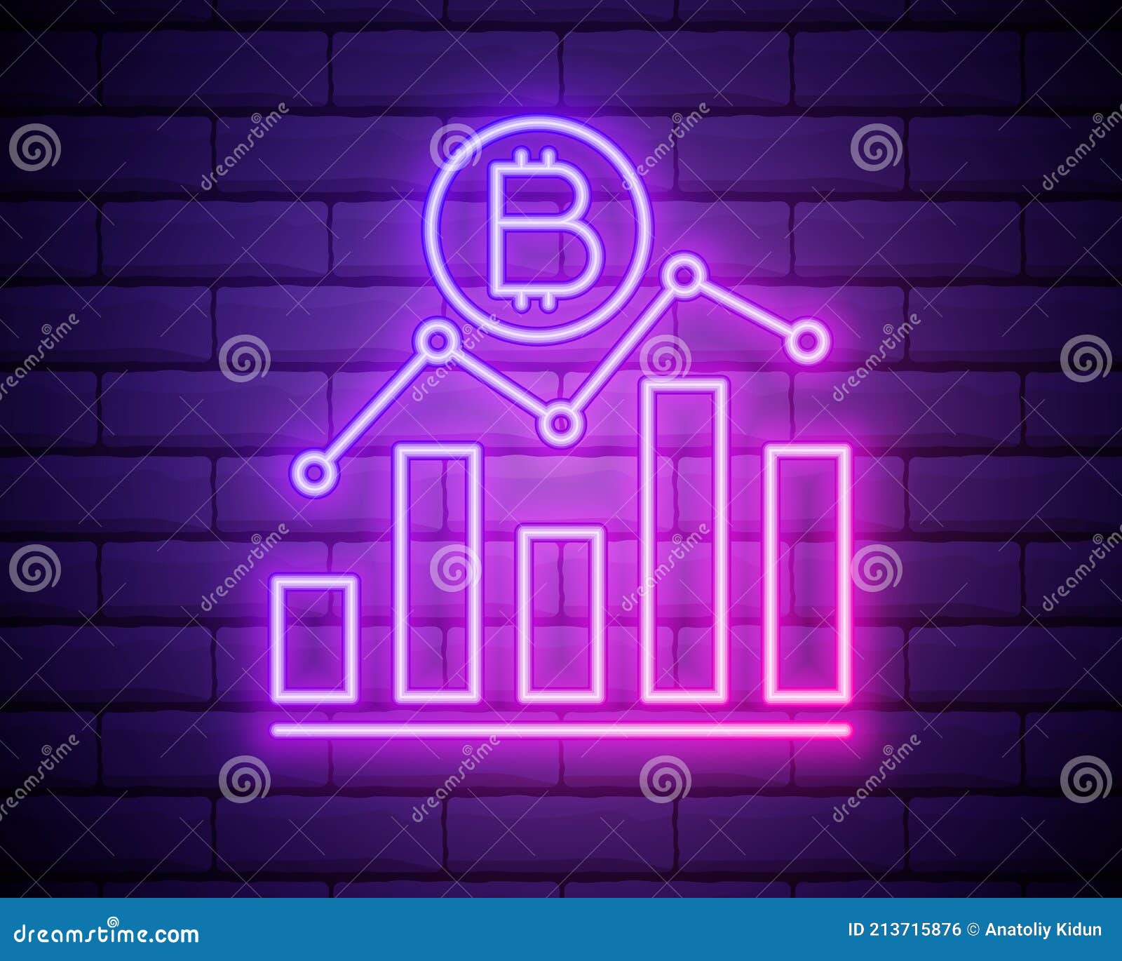 Cryptocurrencies Going Up Icon. Elements of Bitcoin Blockchain in Neon  Style Icons Stock Vector - Illustration of investment, background: 213715876