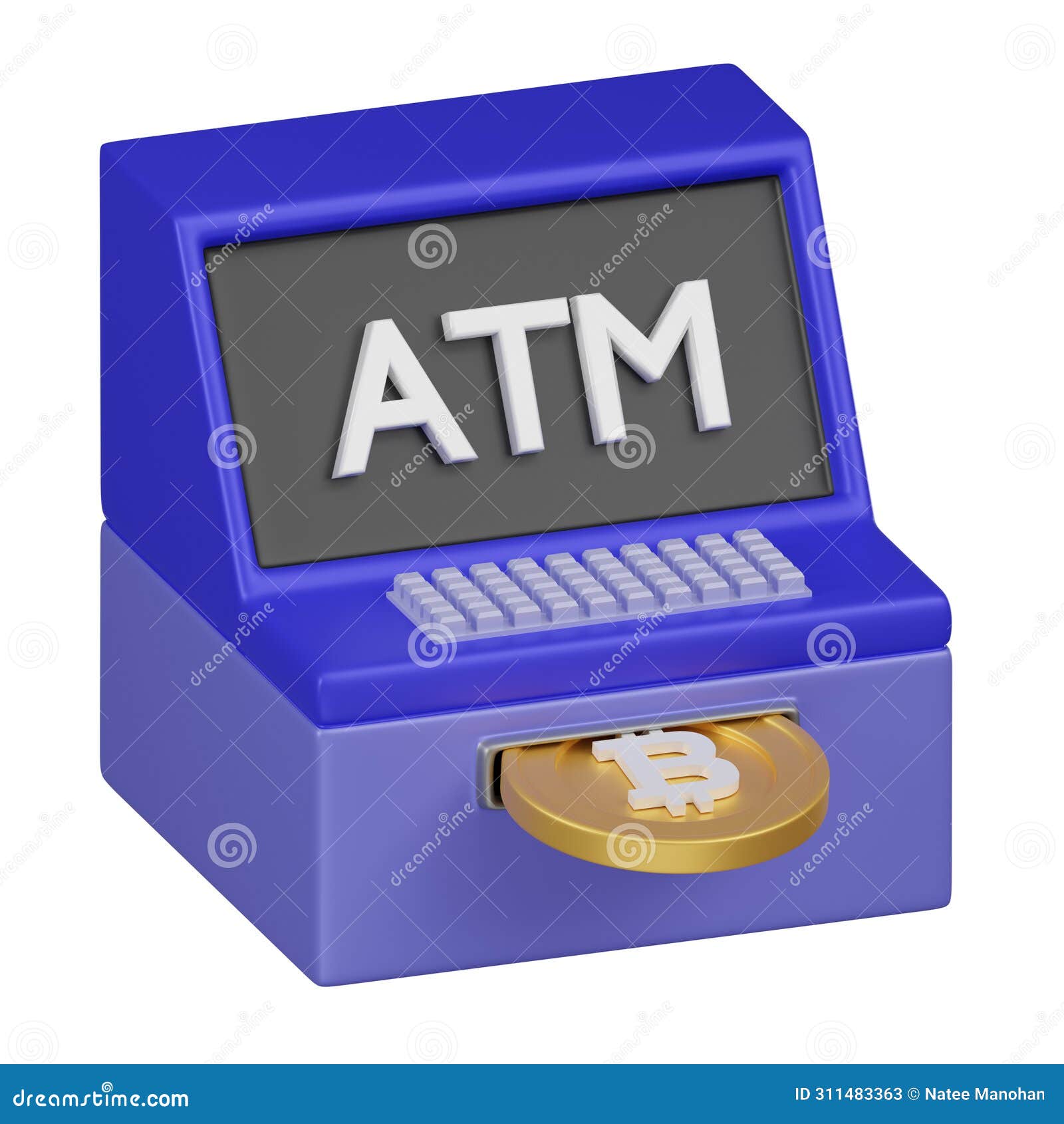 Cryptocurrency ATM for Bitcoin Transactions 3d Icon Stock Image -  Illustration of rendering, rich: 311483363