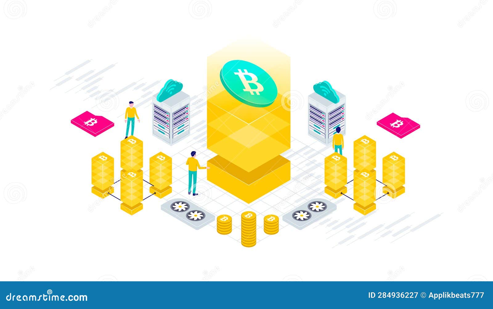 Cryptocurrency, Bitcoin, Blockchain, Mining, Technology, Internet IoT,  Security, Dashboard Isometric 3d Flat Illustration Vector Stock  Illustration - Illustration of internet, blockchain: 284936227