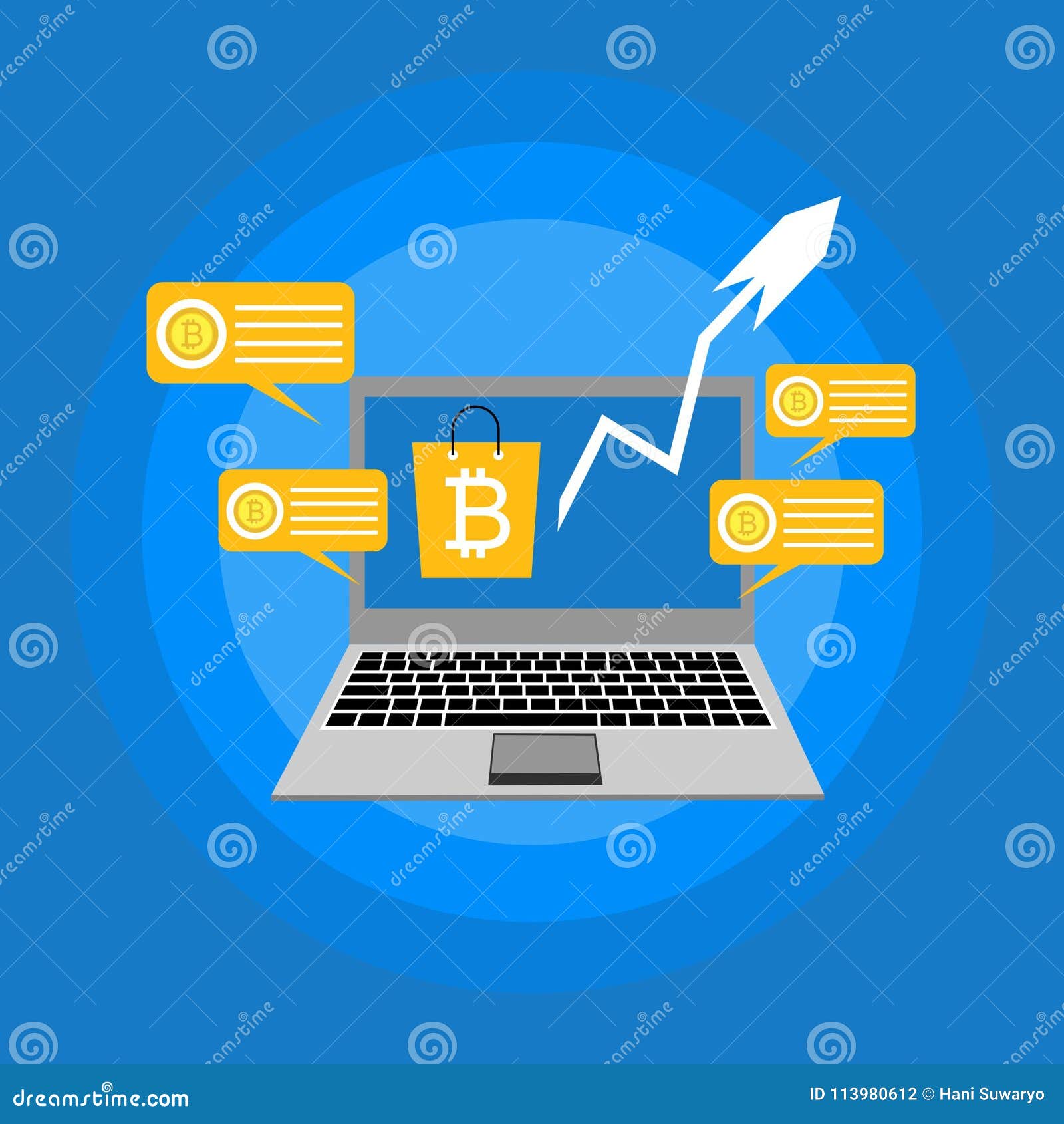Blockhain Scheme Mining Crypto Currency Server Room Powered Computers Data Processing Money Transaction In Internet Vector Stock Vector Illustration Of Block Coin 113980612