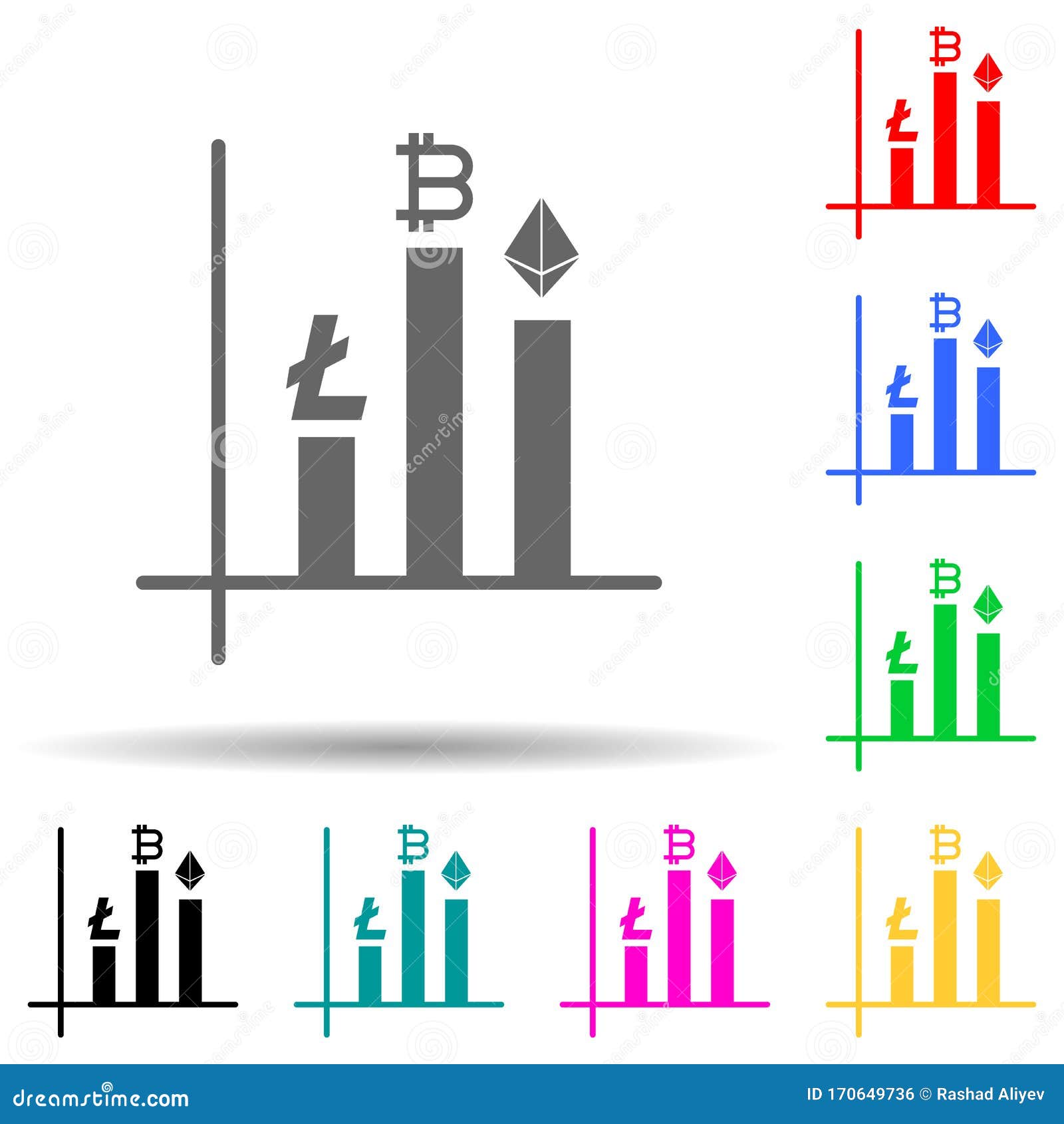Cryptocurrency Chart Multi Color Style Icon. Simple Glyph, Flat Vector of  Crypto Icons for Ui and Ux, Website or Mobile Stock Illustration -  Illustration of vector, payment: 170649736