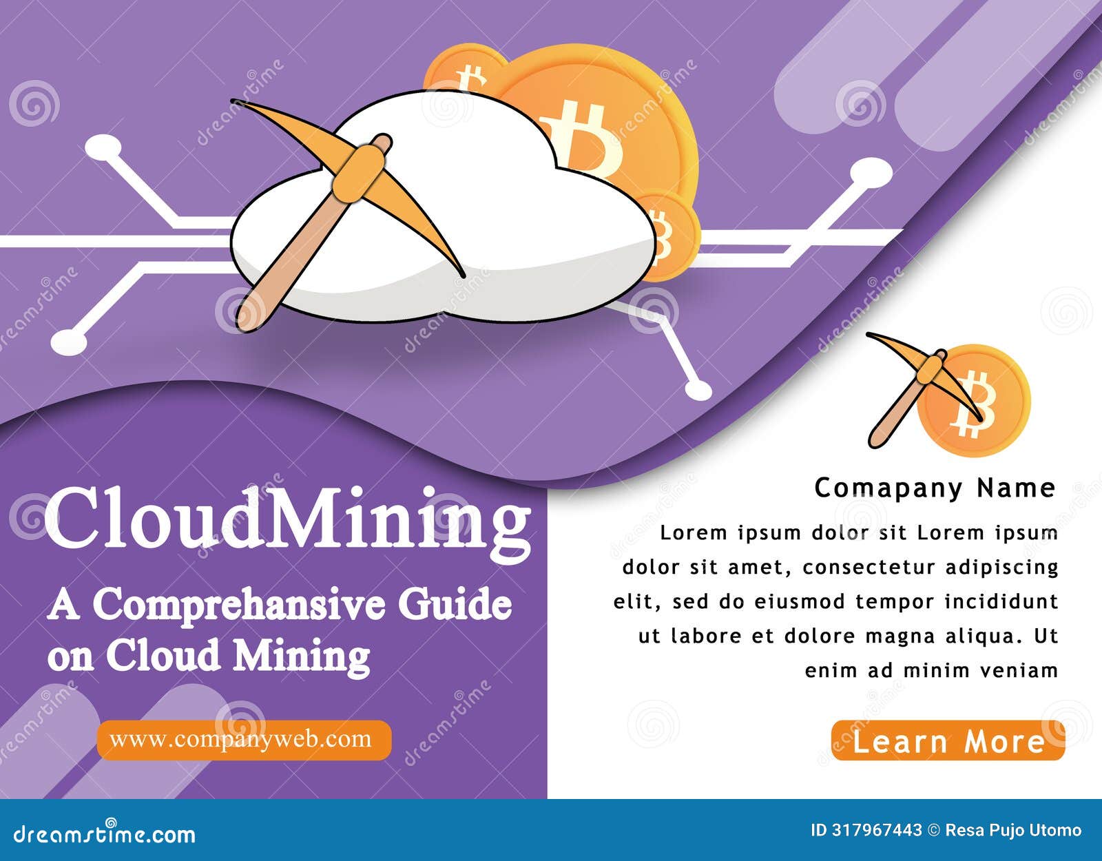 Cryptocurrency Cloud Mining, Design Style Web Banner of Blockchain  Technology, Cryptocurrency Cloud Mining Stock Vector - Illustration of  banking, network: 317967443