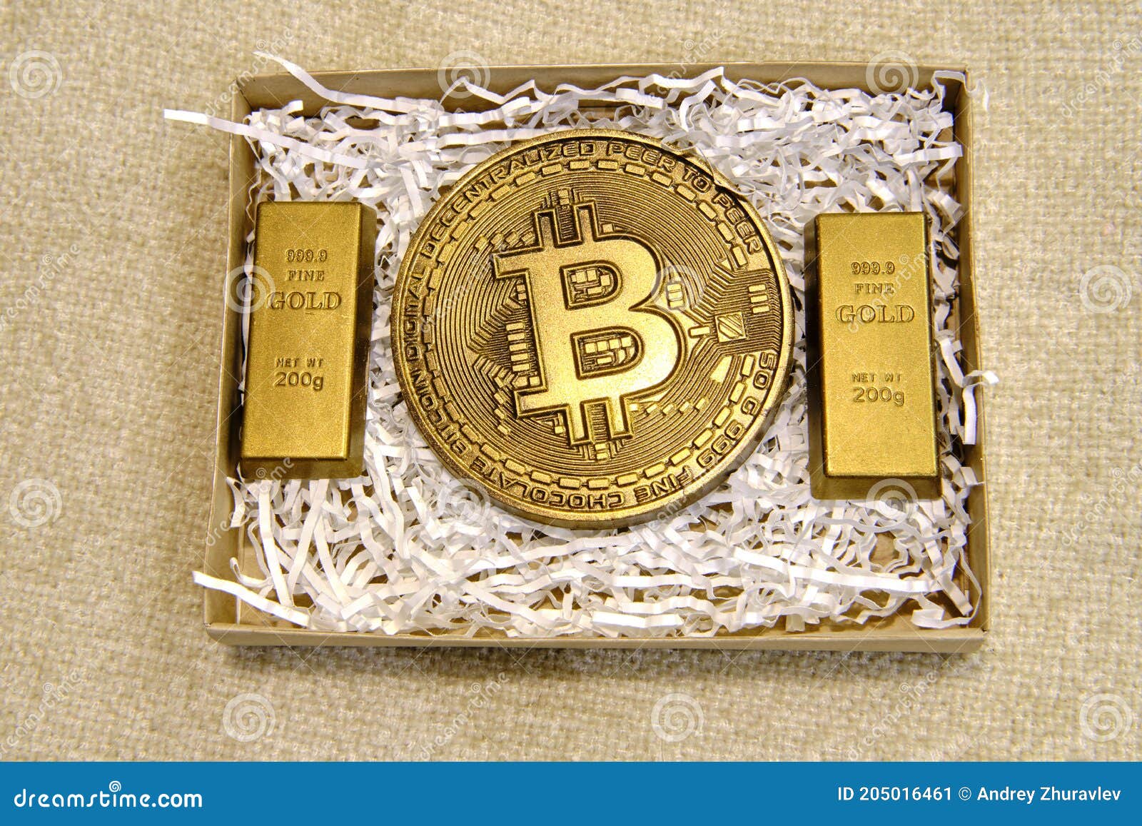 Cryptocurrency Coin Bitcoin and Gold from Chocolate As a Gift Stock Image -  Image of golden, candy: 205016461