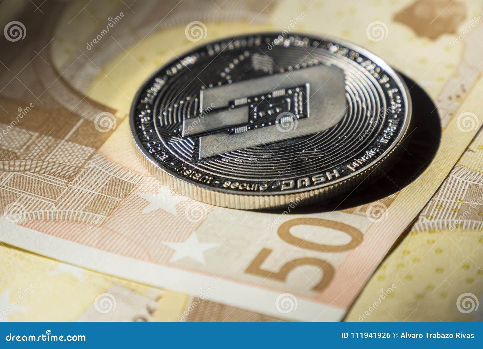 Cryptocurrency Coins Over Euro Banknotes; Dash Coin Stock ...