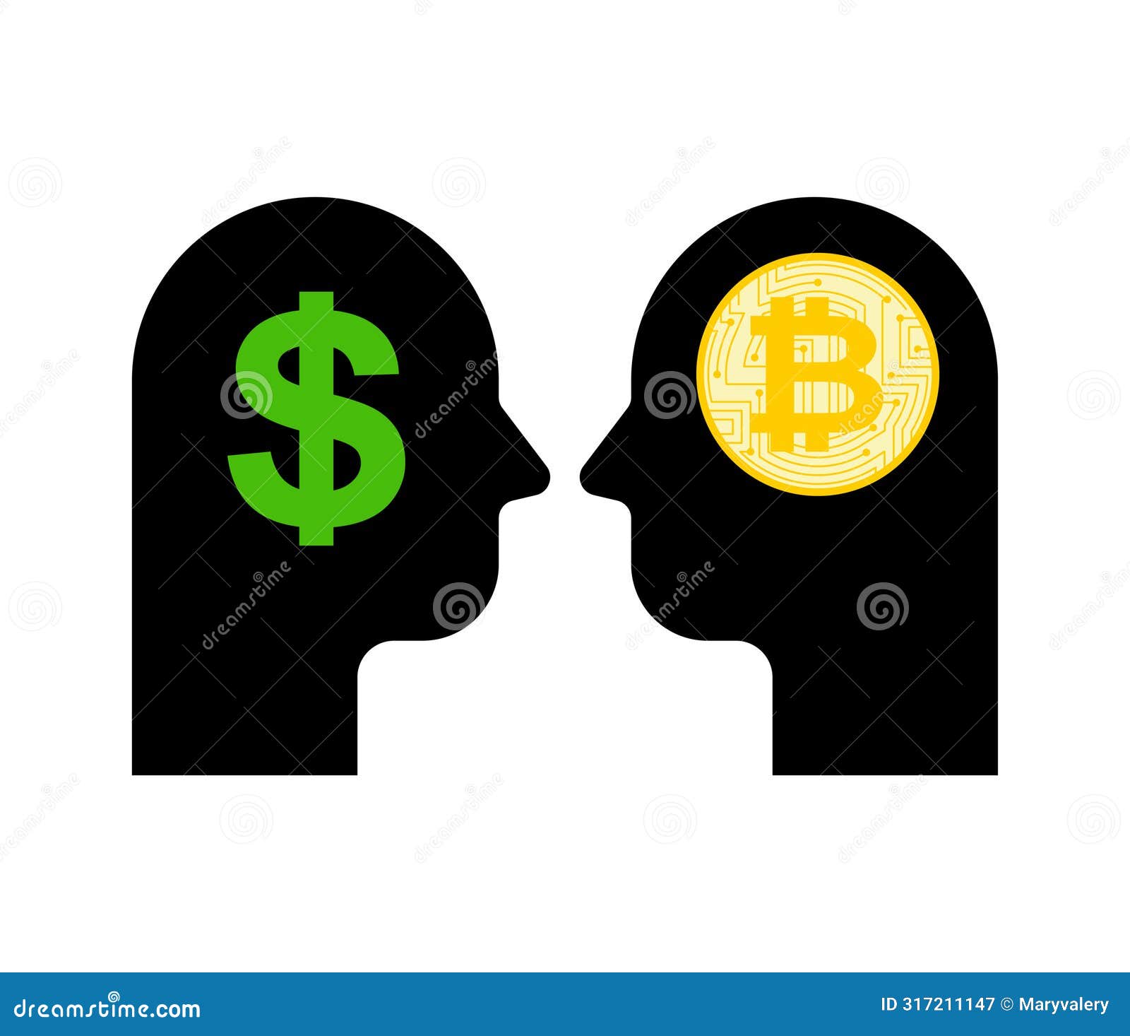 Cryptocurrency Exchange Concept. Bitcoin Buyer and Seller Stock Vector -  Illustration of currency, seller: 317211147