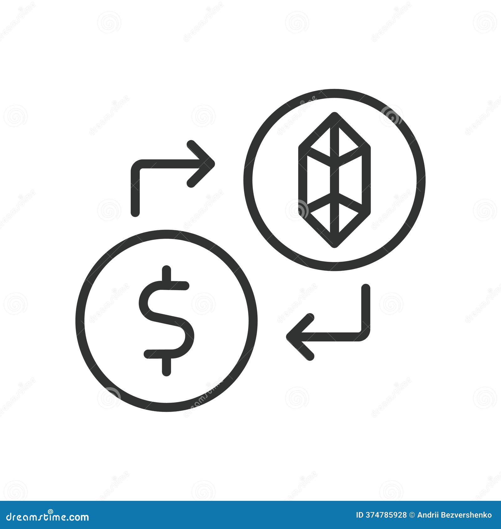 Cryptocurrency Exchange, Icon in Line Design. Cryptocurrency Exchange, Crypto  Trading Icon on White Background Vector Stock Vector - Illustration of logo,  vector: 374785928