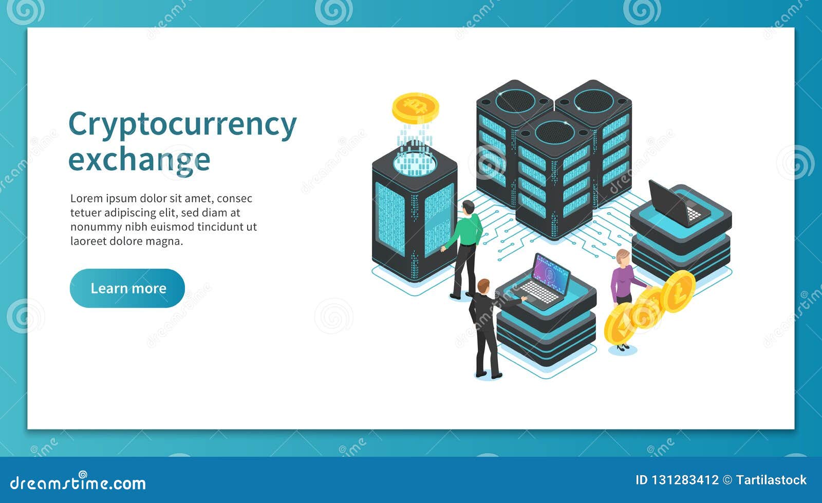 Cryptocurrency Exchange Landing Page. People Mining ...