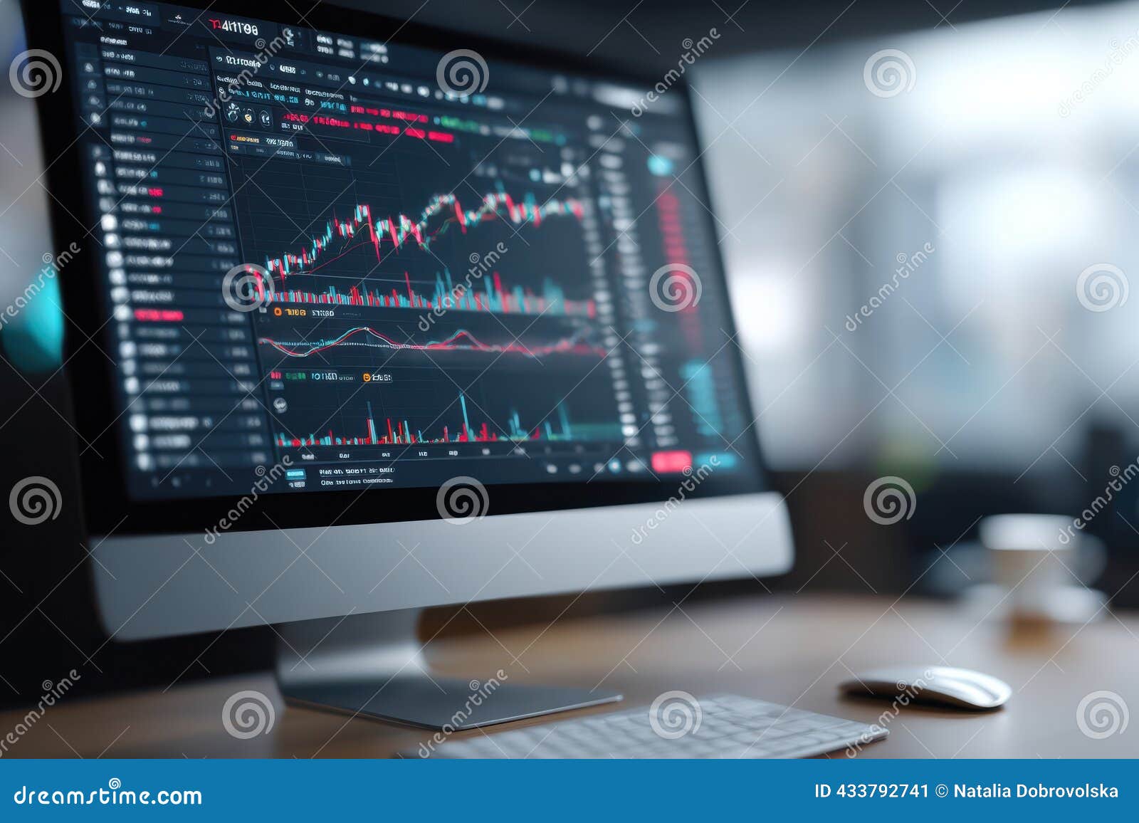 Cryptocurrency Exchange Platform Interface Displayed on Desktop Monitor  Stock Image - Image of workspace, data: 433792741