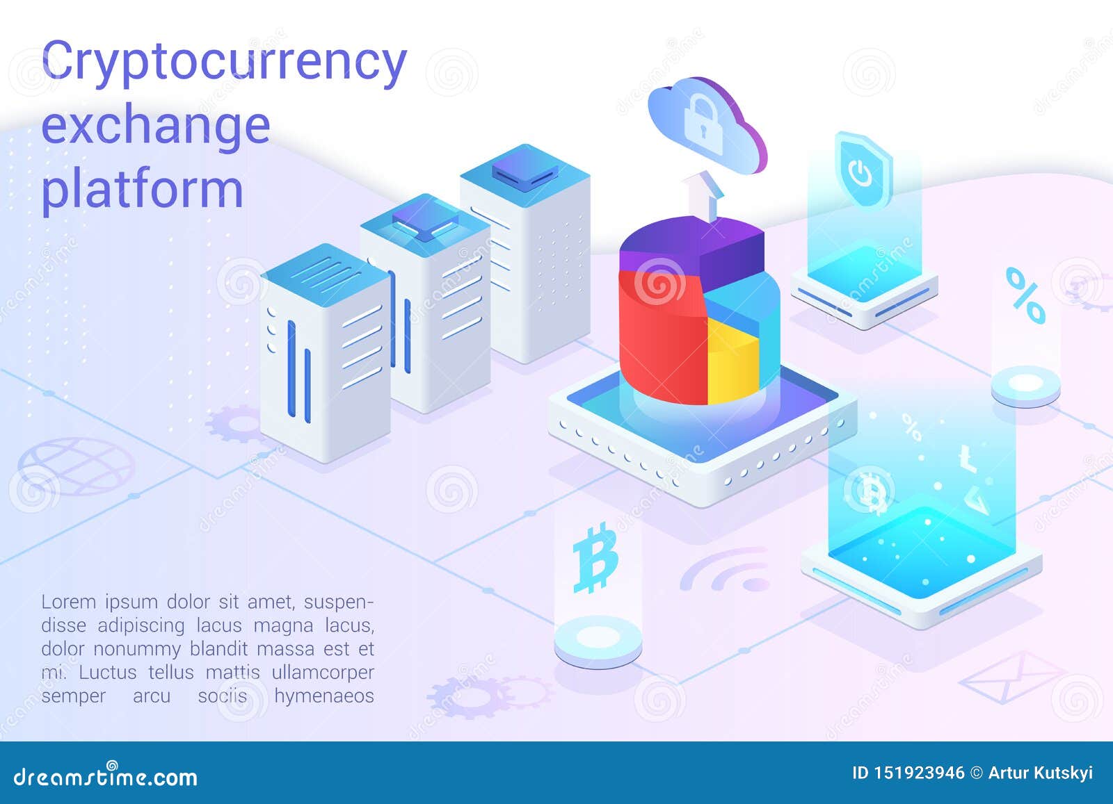 Cryptocurrency Exchange Platform Landing Page Vector ...