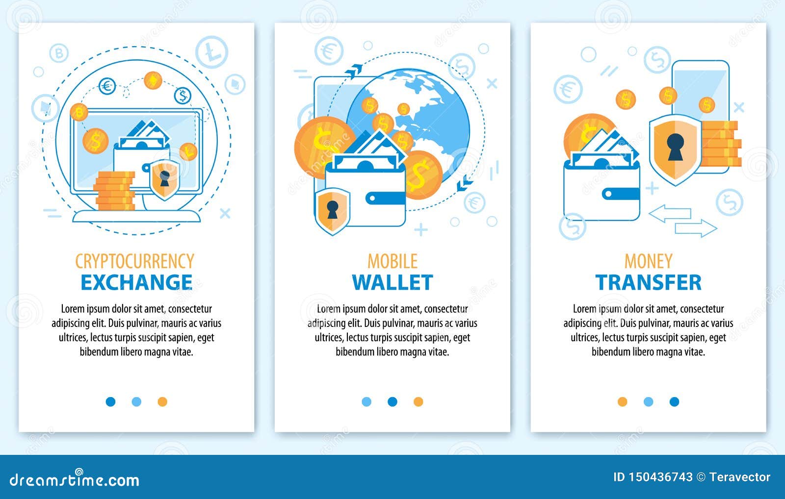 Cryptocurrency Exchange Wallet Money Transfer Stock Vector ...