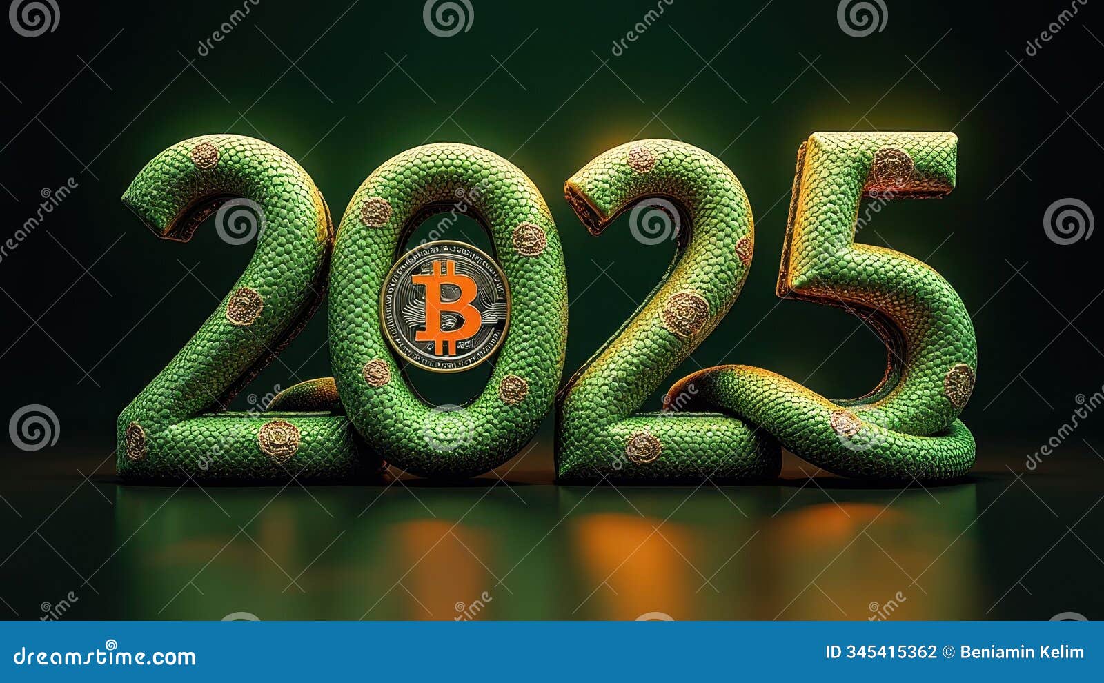 Cryptocurrency Future Concept with Bitcoin Coin in 2025 Serpentine Design  Stock Photo - Image of futuristic, growth: 345415362