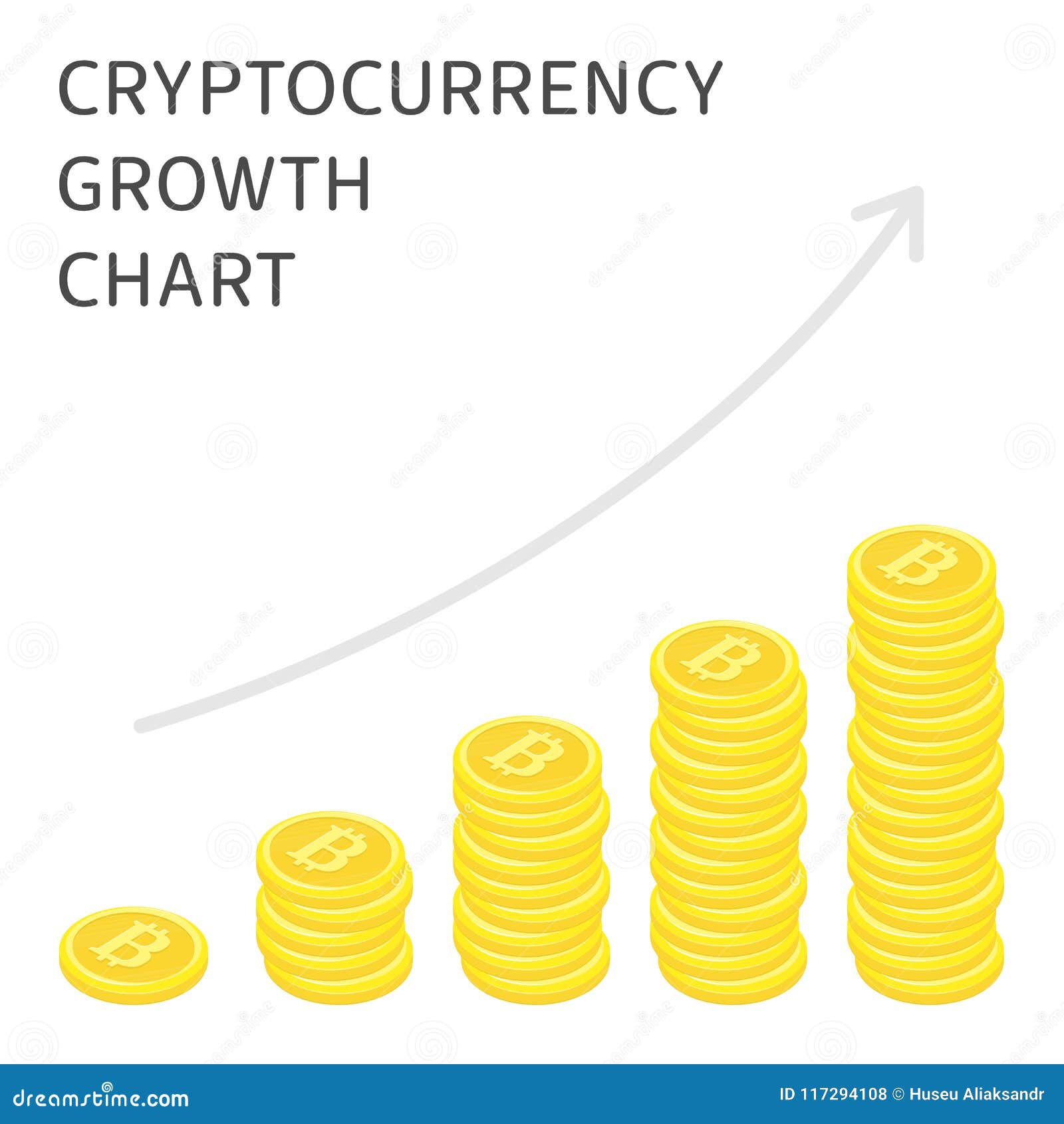 Cryptocurrency Growth Chart. Stock Vector - Illustration of graph,  business: 117294108