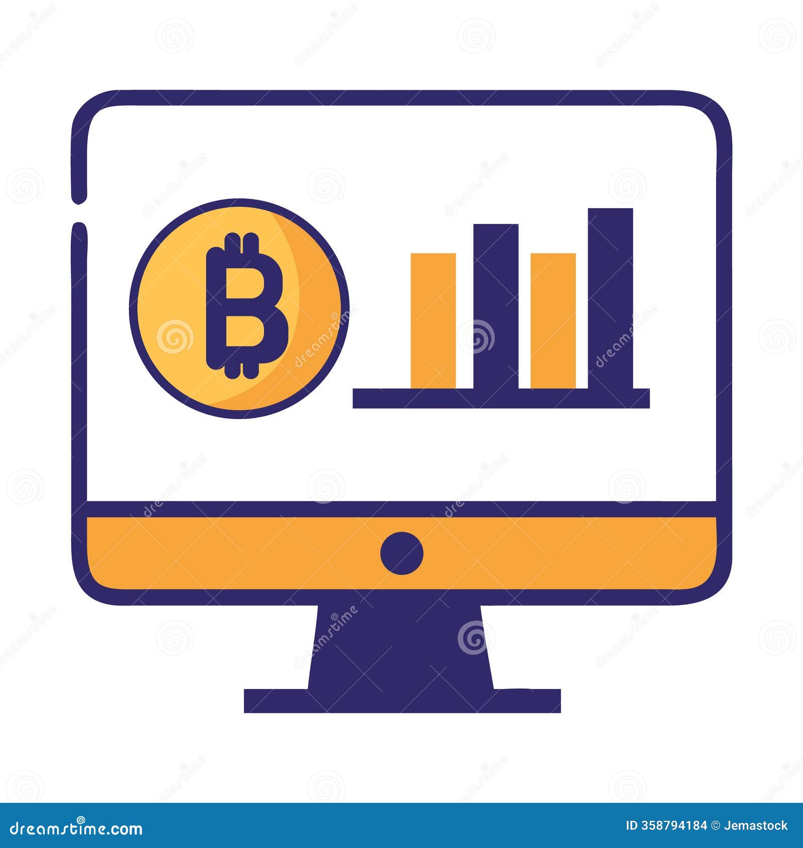 Cryptocurrency Market Analysis Chart Icon Stock Vector - Illustration of  decentralized, statistics: 358794184