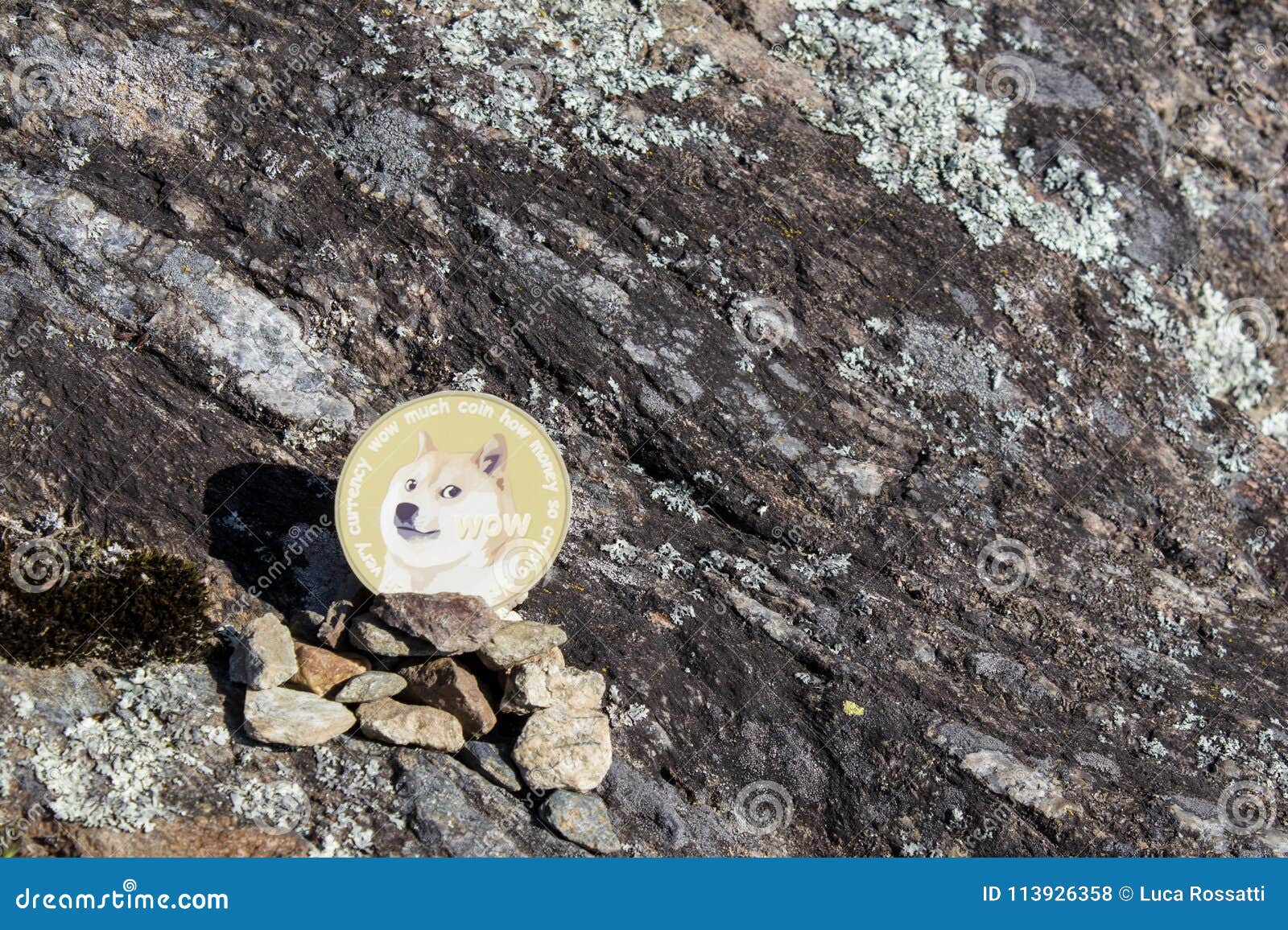Cryptocurrency Mining Dogecoin in a Rock Background Editorial Stock Photo -  Image of coin, bitcoins: 113926358
