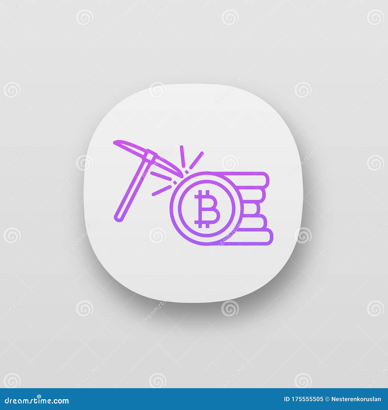 Cryptocurrency Mining Service App Icon Stock Vector - Illustration of baht,  isolated: 175555505
