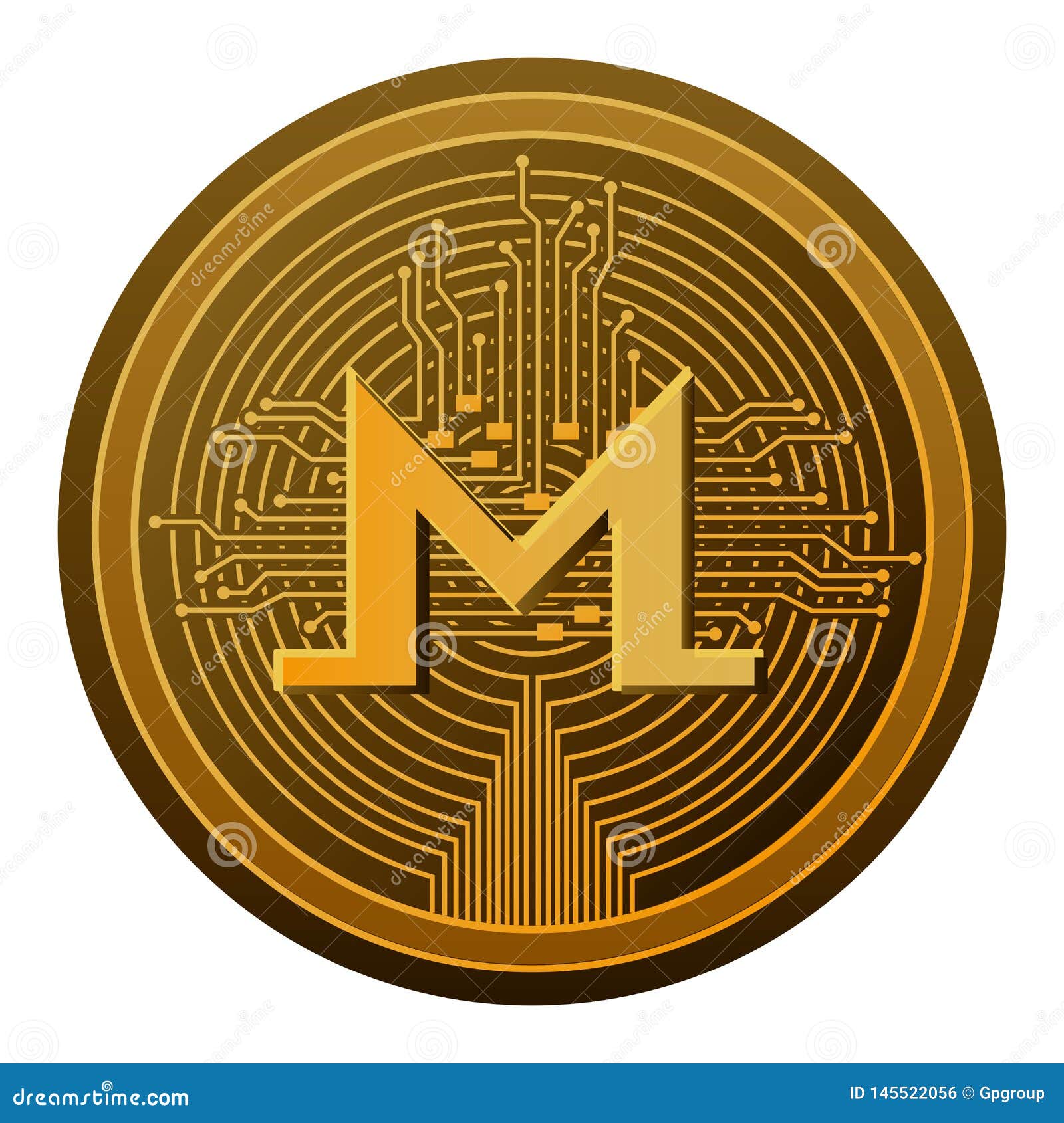 Cryptocurrency Monero Coin with Circuit Lines Editorial Photo -  Illustration of lines, concept: 145522056