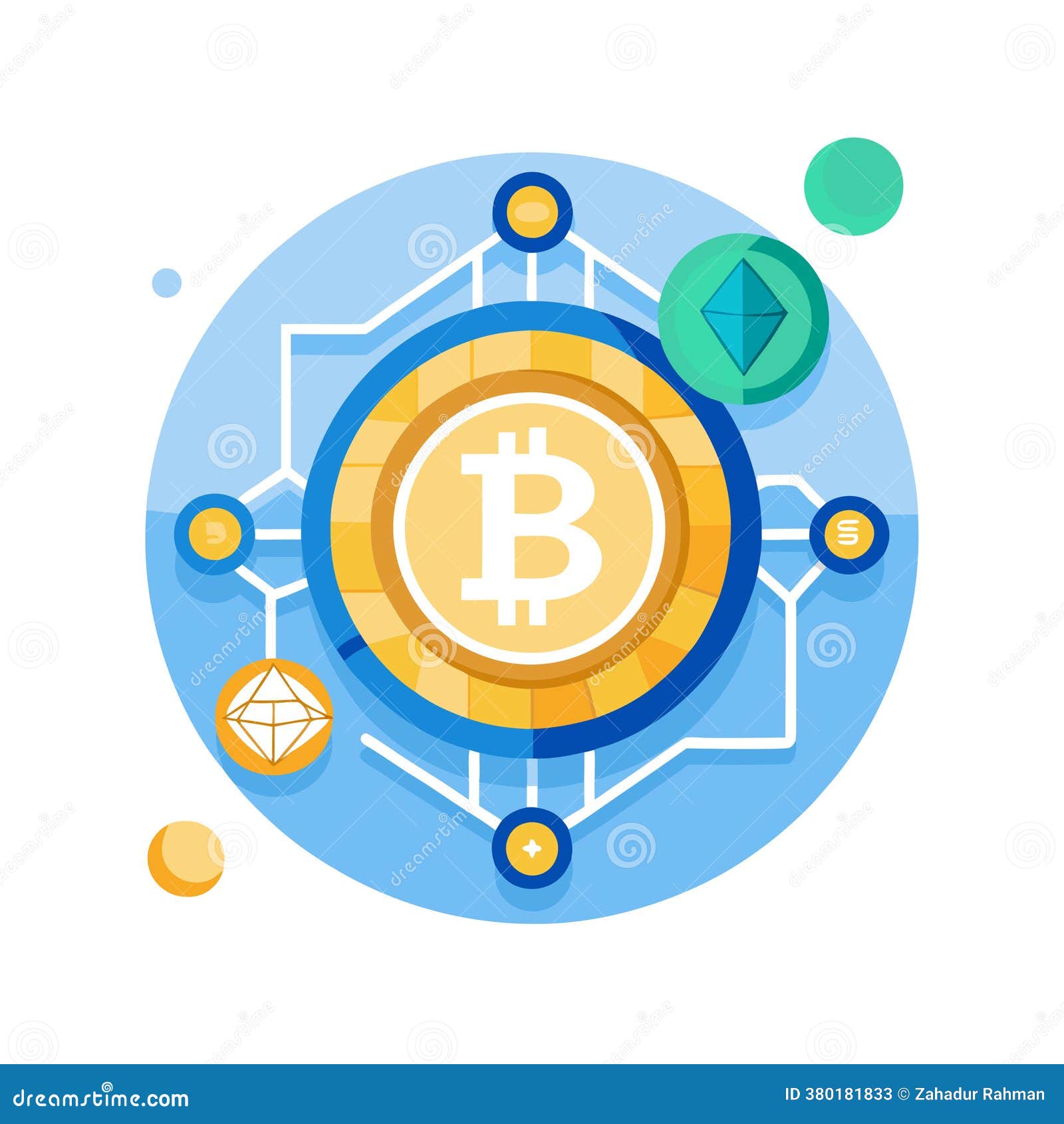 Cryptocurrency Network Illustration: Bitcoin, Ethereum, and Altcoins  Connected by Blockchain Technology Stock Vector - Illustration of defi,  finance: 380181833