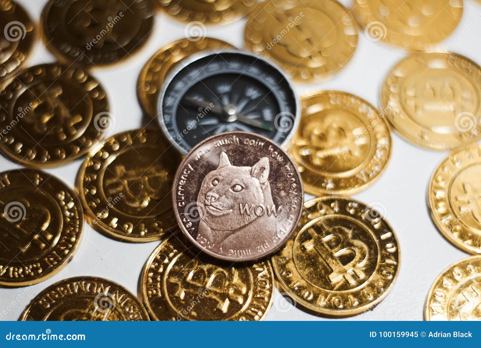 Dogecoin and compass stock image. Image of digital ...