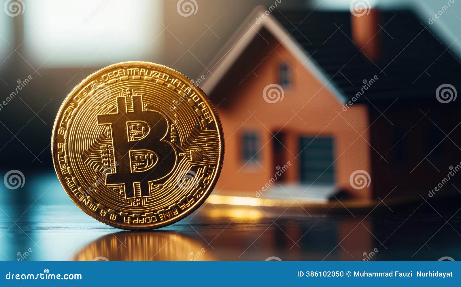 Bitcoin & Real Estate Investment Stock Illustration - Illustration of  technology, liquidity: 386102050