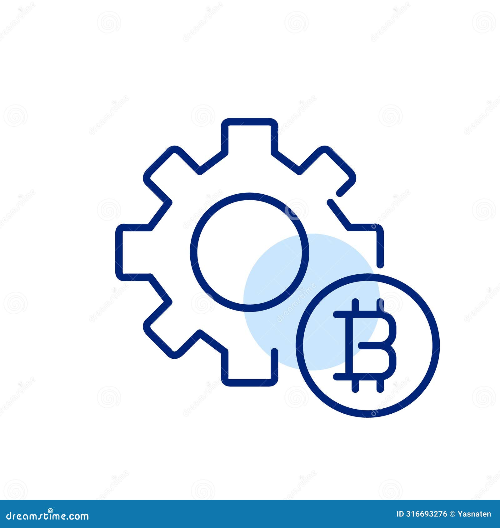 Cryptocurrency Technology Innovation. Cogwheel and Bitcoin. Pixel Perfect,  Editable Stroke Icon Stock Vector - Illustration of payment, crypto:  316693276