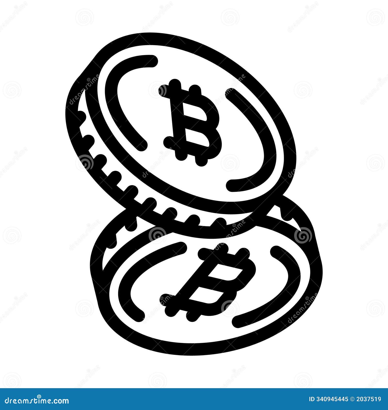 Cryptocurrency Token Cryptocurrency Mining Line Icon Vector Illustration  Stock Vector - Illustration of cryptocurrency, black: 340945445