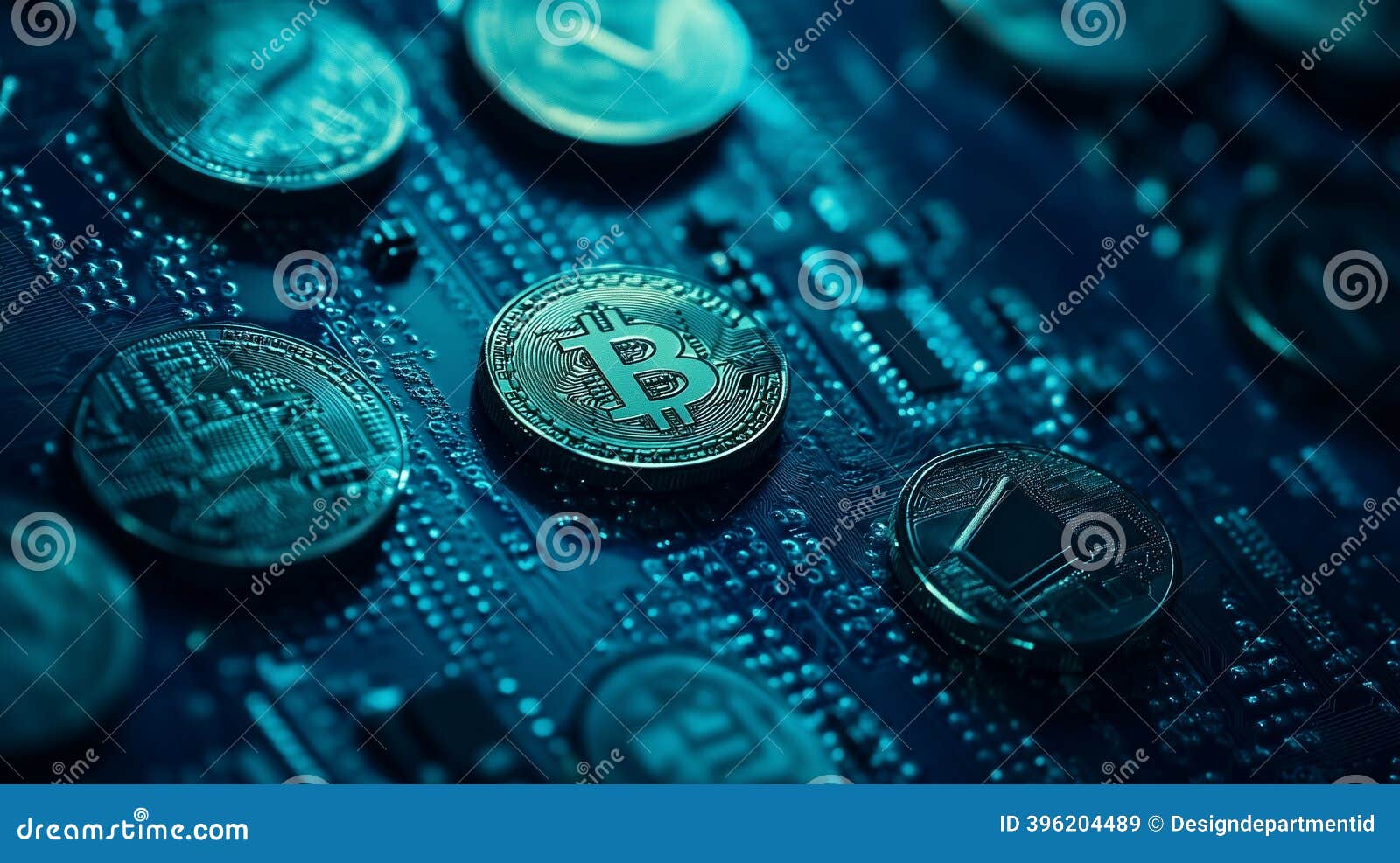 Cryptocurrency Trading and Growth Stock Illustration - Illustration of  data, number: 396204489