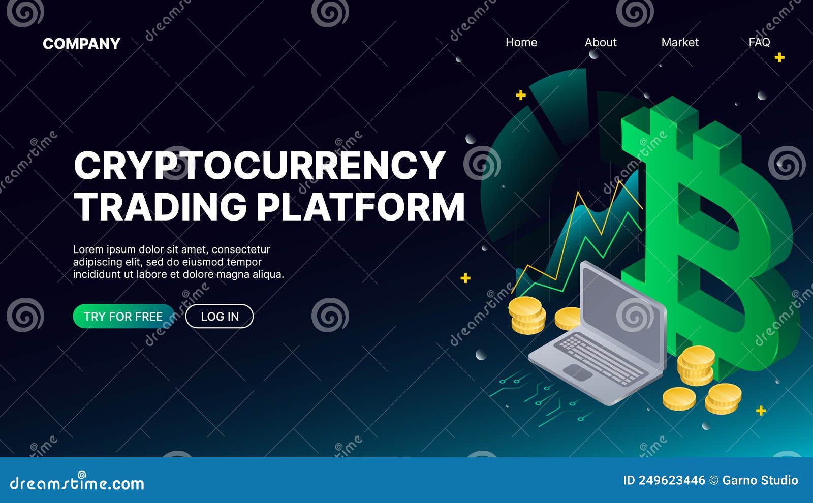 Cryptocurrency Trading Platform. Landing Web Page Template Stock Vector -  Illustration of statistic, exchange: 249623446