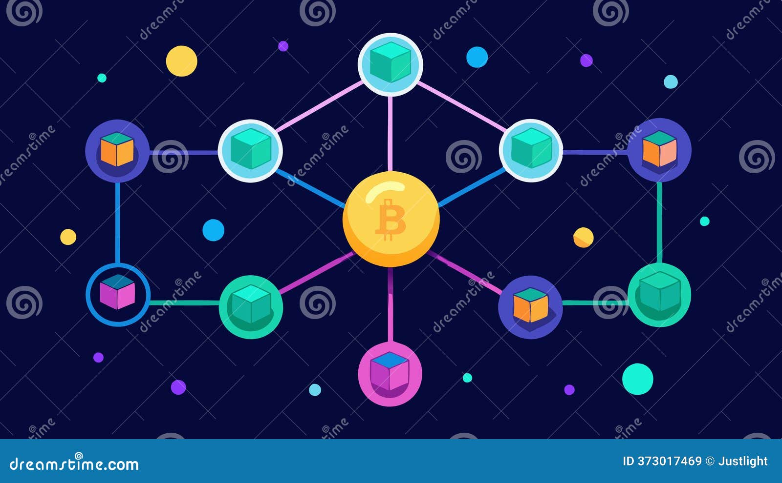Cryptocurrency Transactions a Futuristic Image of a Blockchain Network with  Various Cryptocurrency Coins Glowing Stock Vector - Illustration of coins,  transfer: 373017469