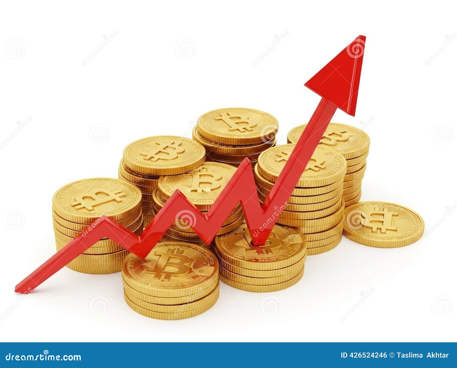 Cryptocurrency Value Rising Stock Photo - Image of market, value: 426524246