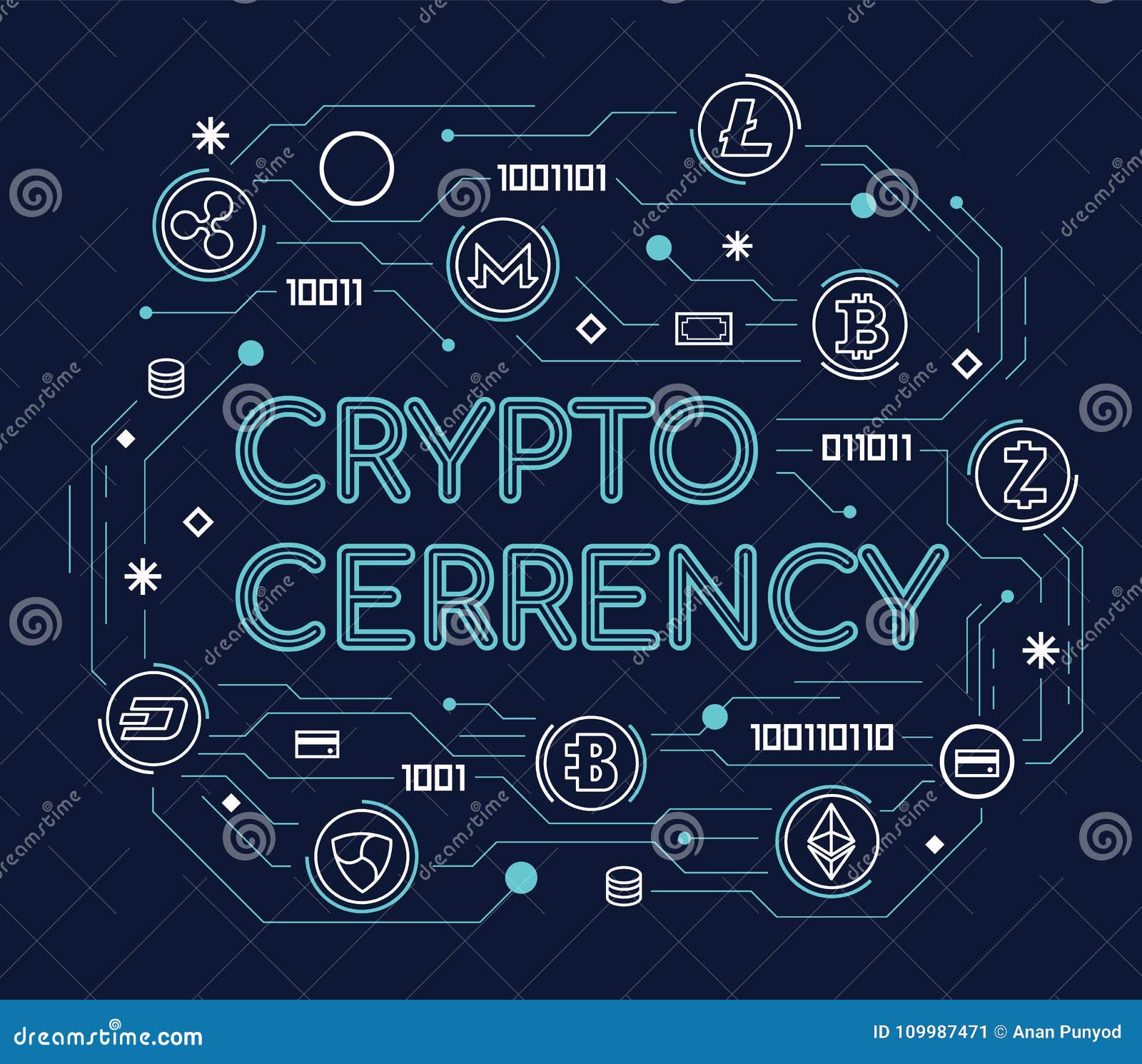 Cryptocurrency Word Concept With Cryptocurrency Sign And ...