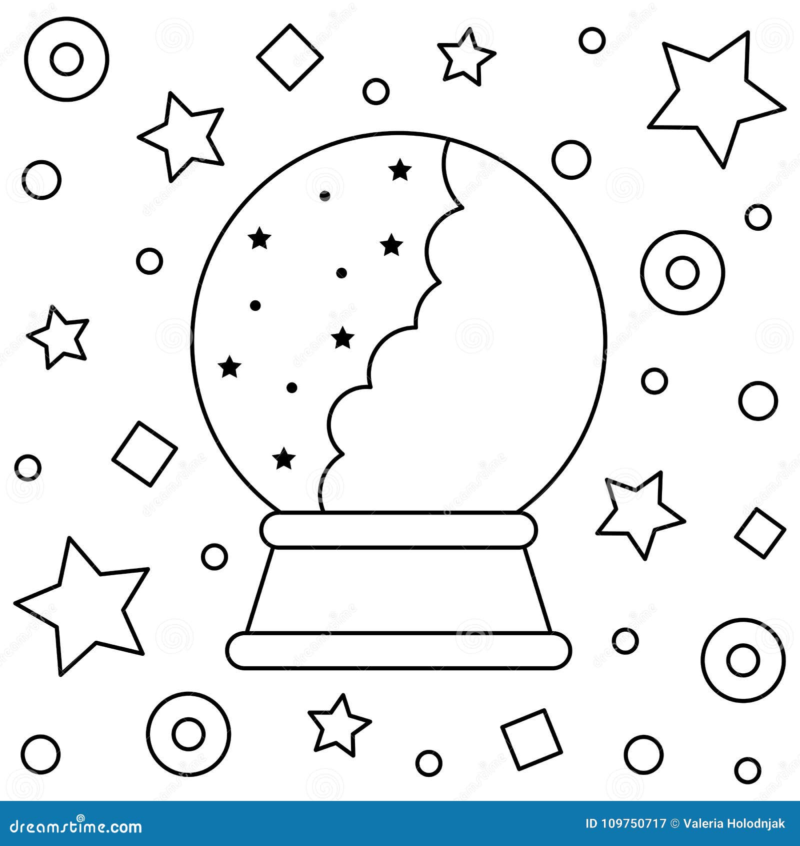 Crystal Ball. Vector Illustration. Stock Vector - Illustration of