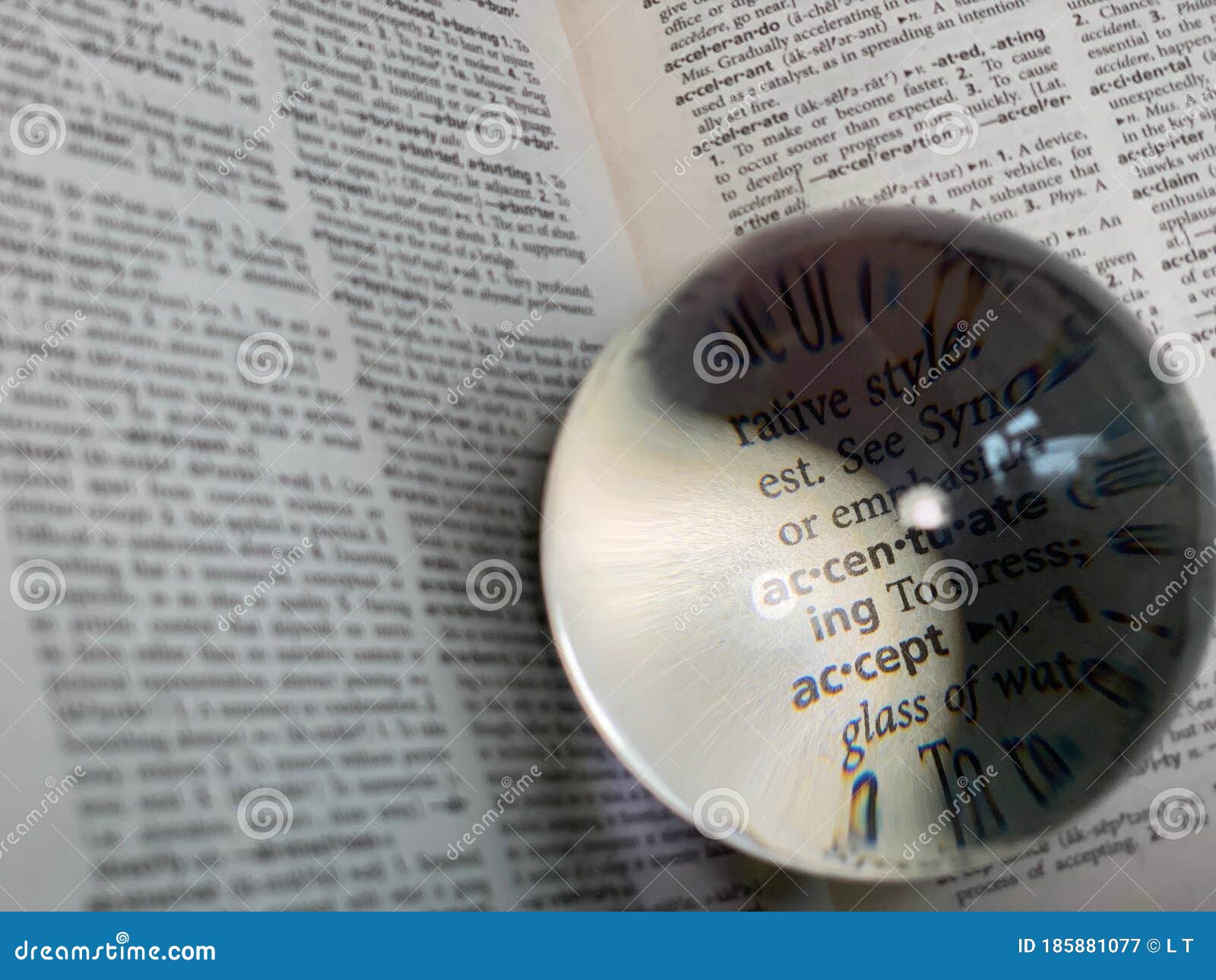 Crystal Ball on the Dictionary Stock Image Image of phrase, global