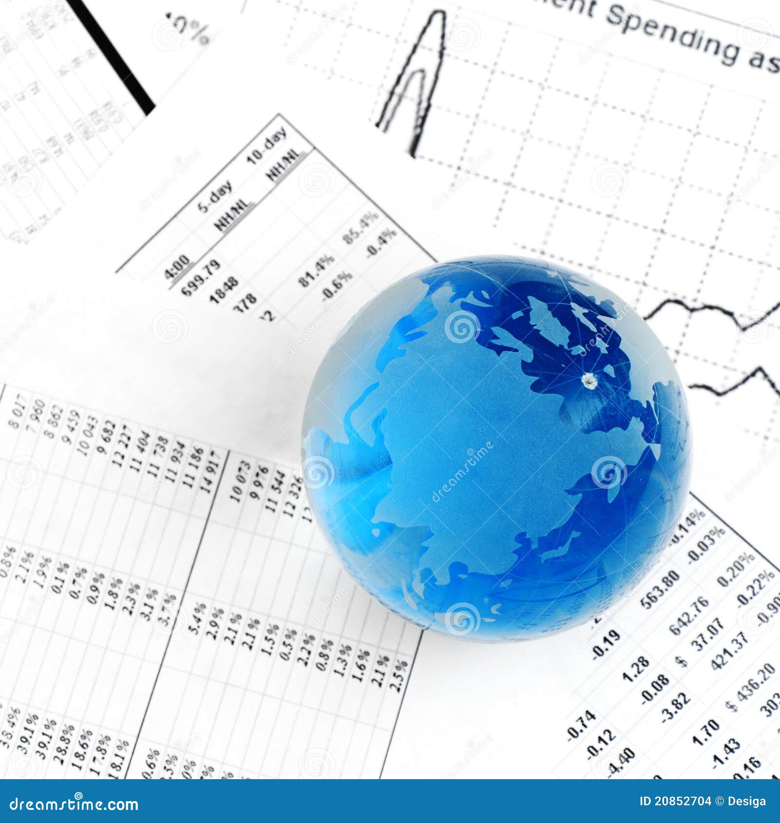 Crystal Ball on the Financial Section Stock Photo Image of economic