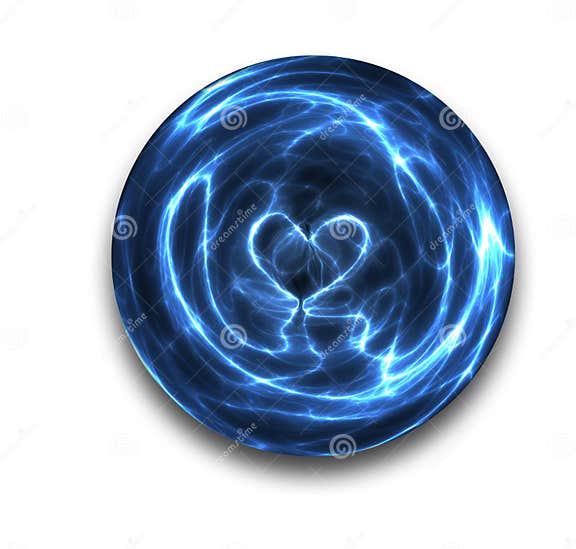 Crystal Ball Heart on White Stock Illustration Illustration of arcing