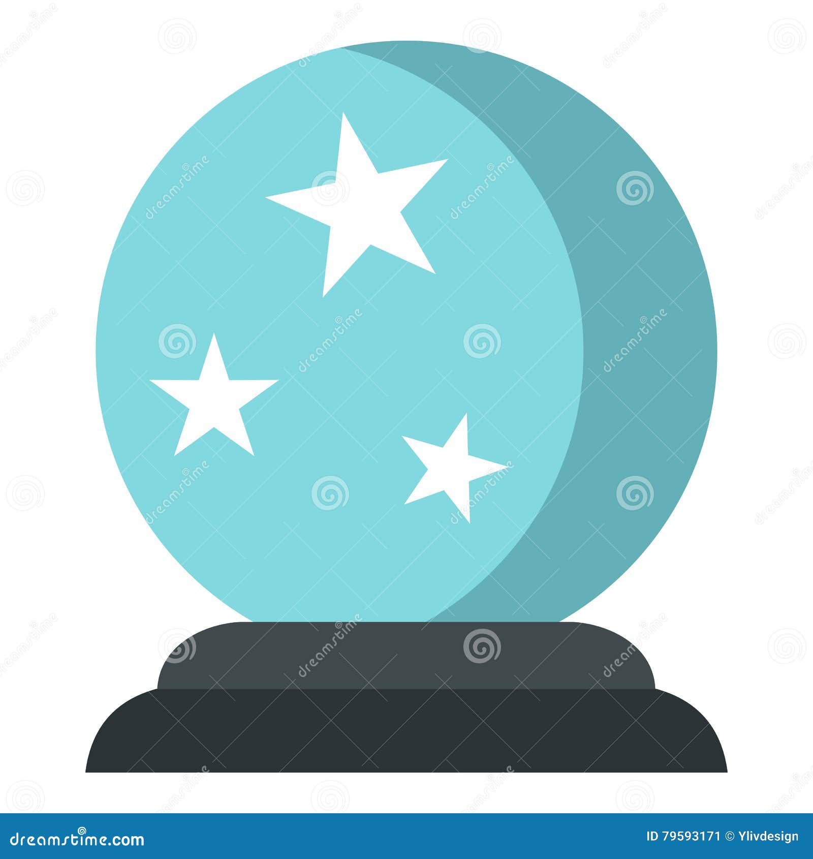 Crystal Ball Icon, Flat Style Stock Vector Illustration of fantasy, concept 79593171