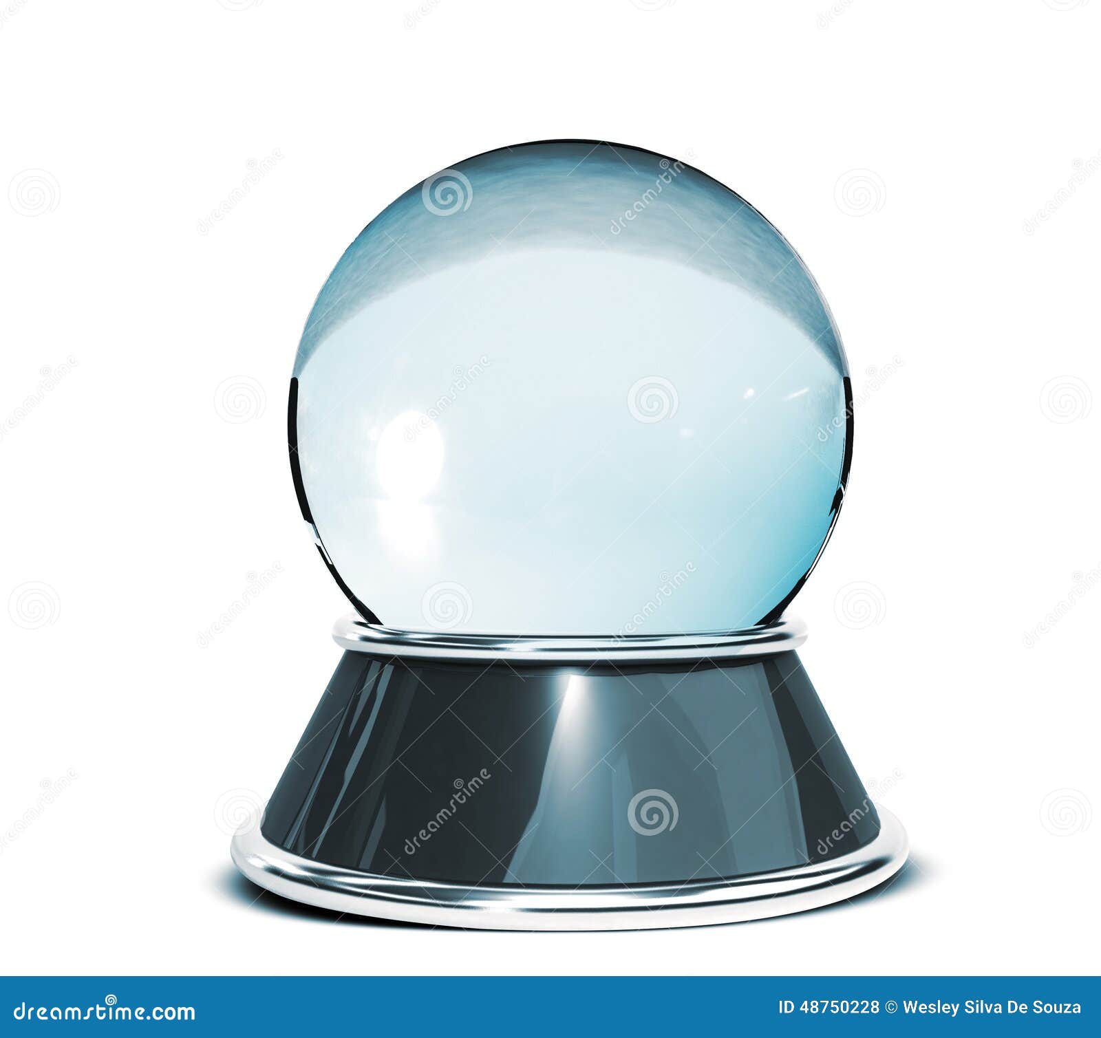 Crystal Ball Over White Background Template for Designers Stock
